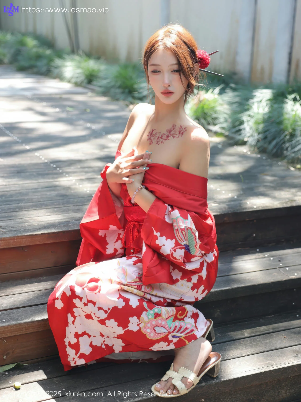 XiuRen 秀人 No.10683 金允希Yuki 性感红色和服 - 37