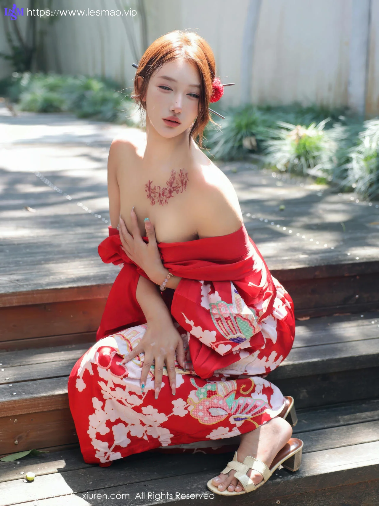 XiuRen 秀人 No.10683 金允希Yuki 性感红色和服 - 38