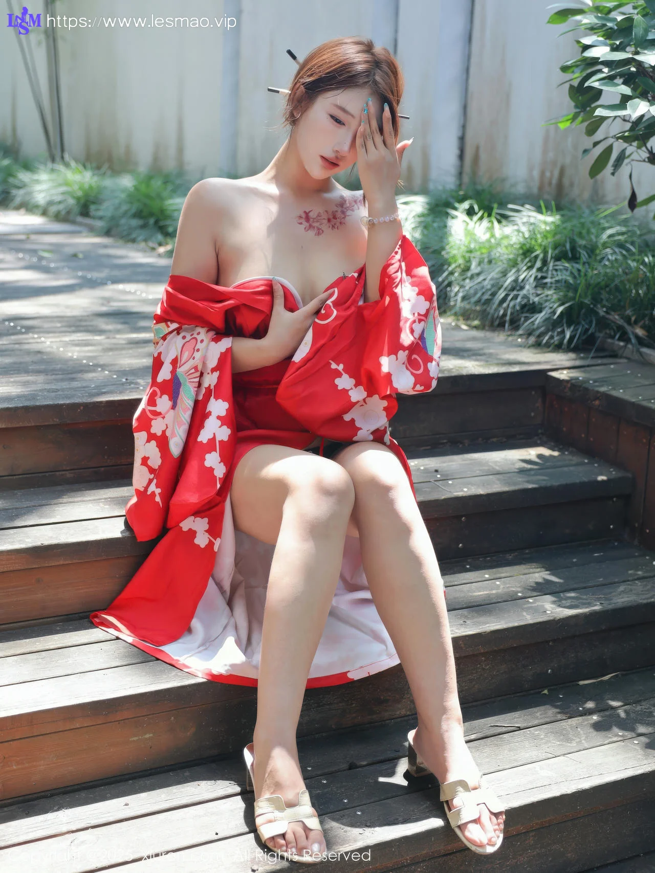 XiuRen 秀人 No.10683 金允希Yuki 性感红色和服 - 41