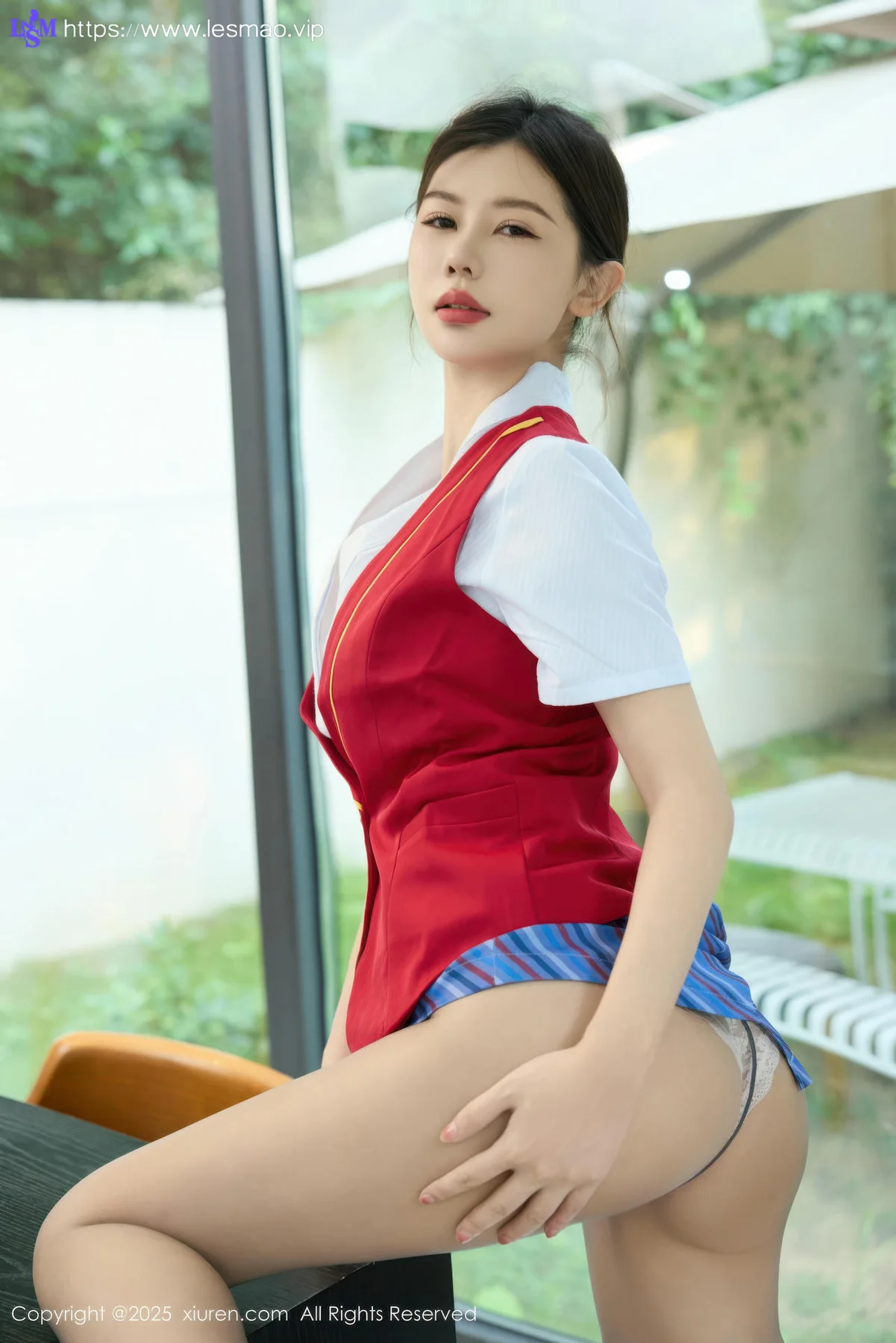 XiuRen 秀人 No.10703 尹甜甜 红色乘务员制服 - 12