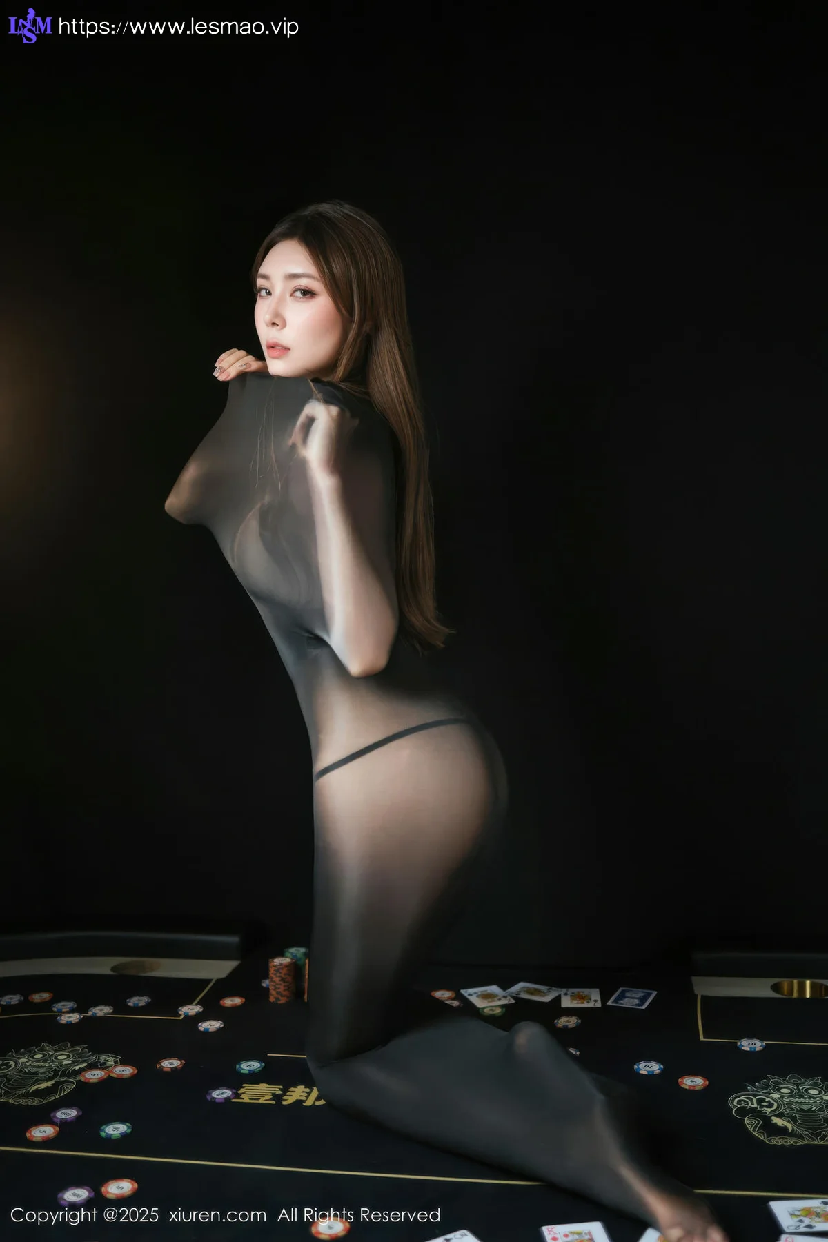 XiuRen 秀人 No.10713 悦兮 黑色连体丝袜 - 25