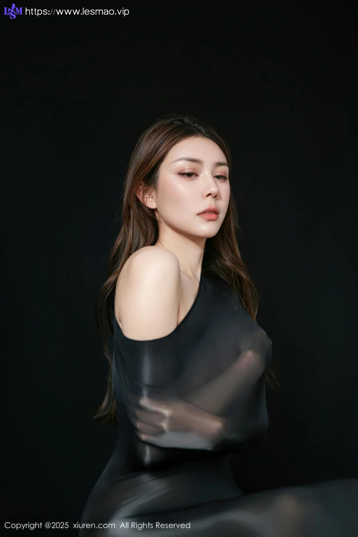 XiuRen 秀人 No.10713 悦兮 黑色连体丝袜 - 33