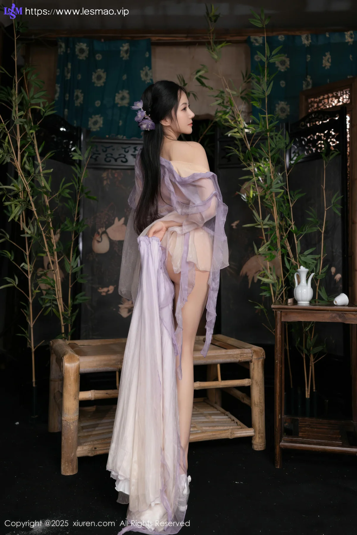 XiuRen 秀人 No.10737 鱼子酱Fish 紫色连衣裙 - 66