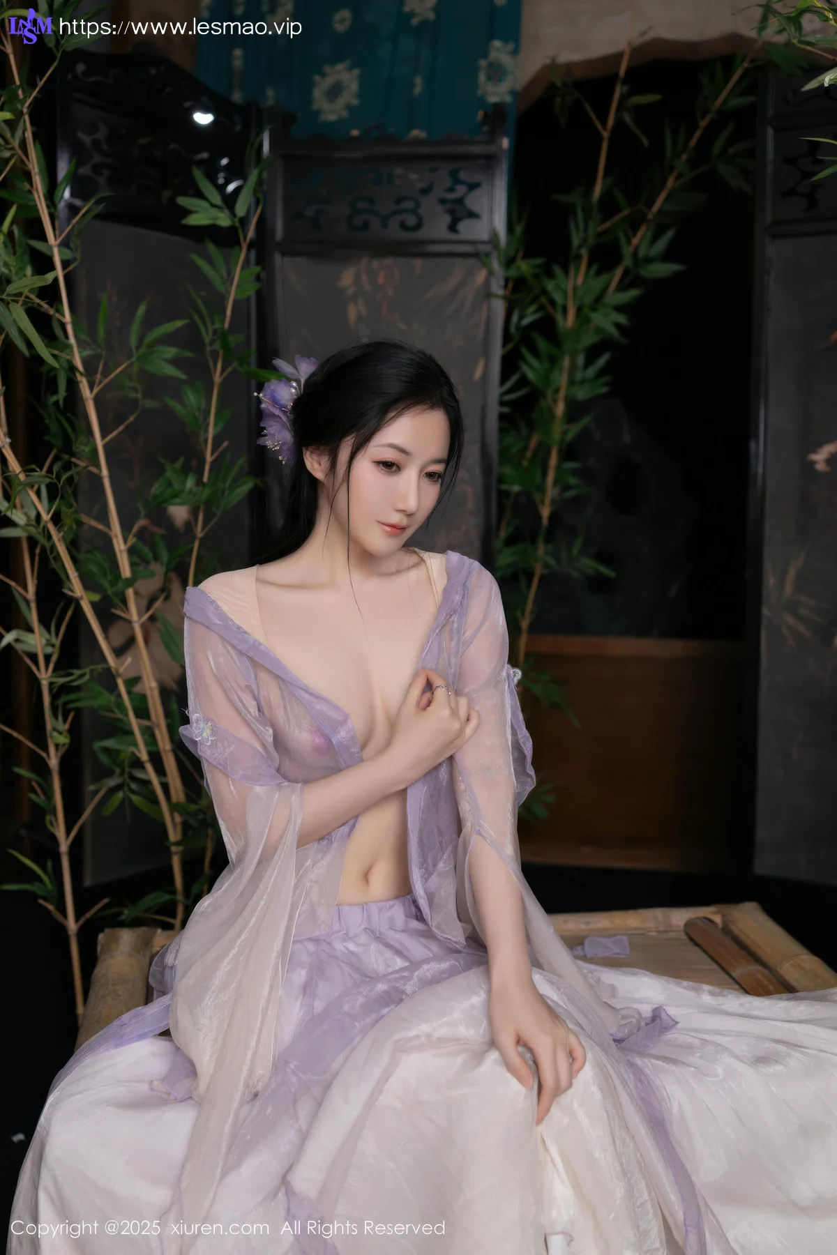 XiuRen 秀人 No.10737 鱼子酱Fish 紫色连衣裙 - 73