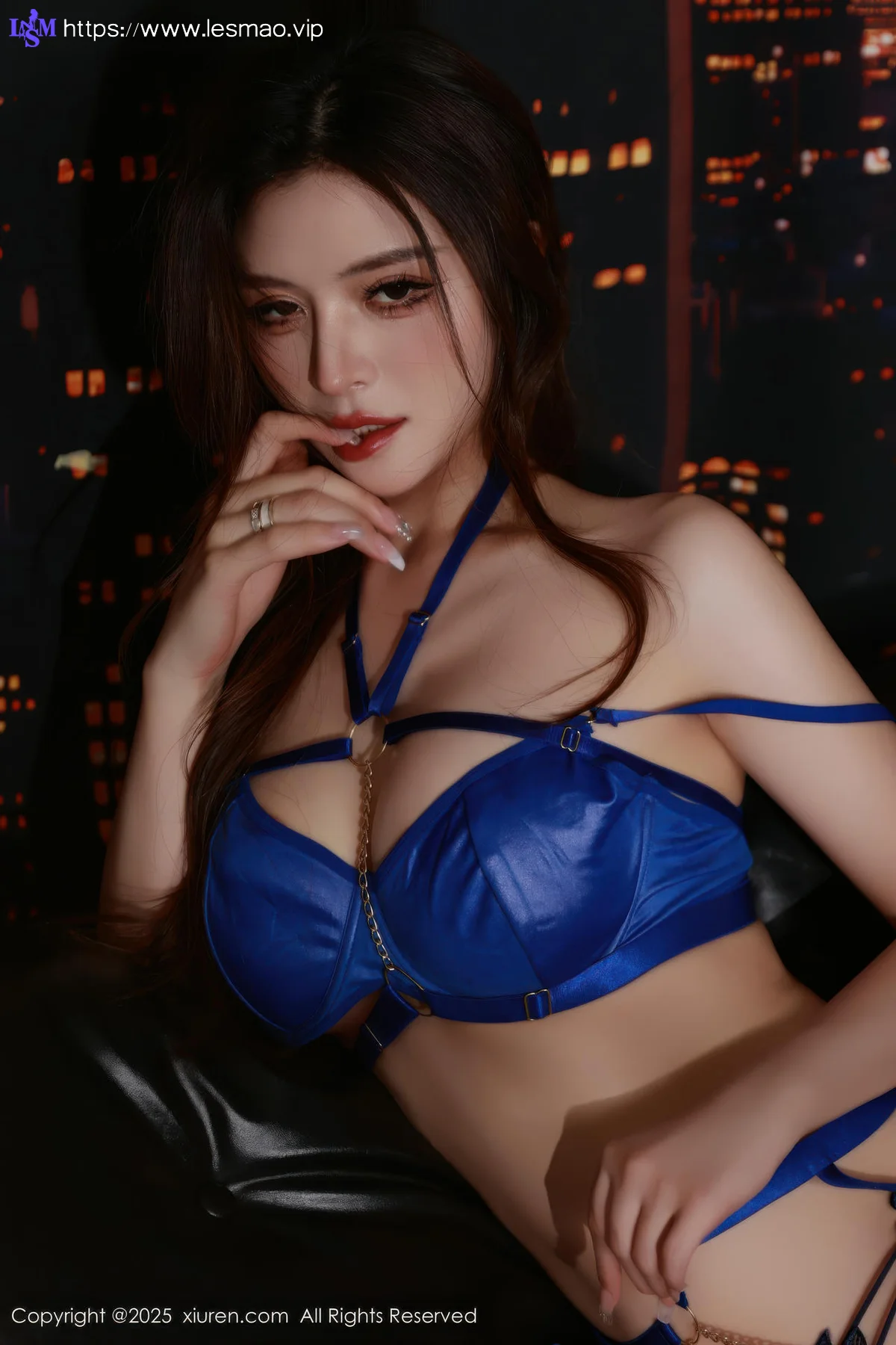 XiuRen 秀人 No.10740 阿依莎 蓝色连衣裙搭配 - 65