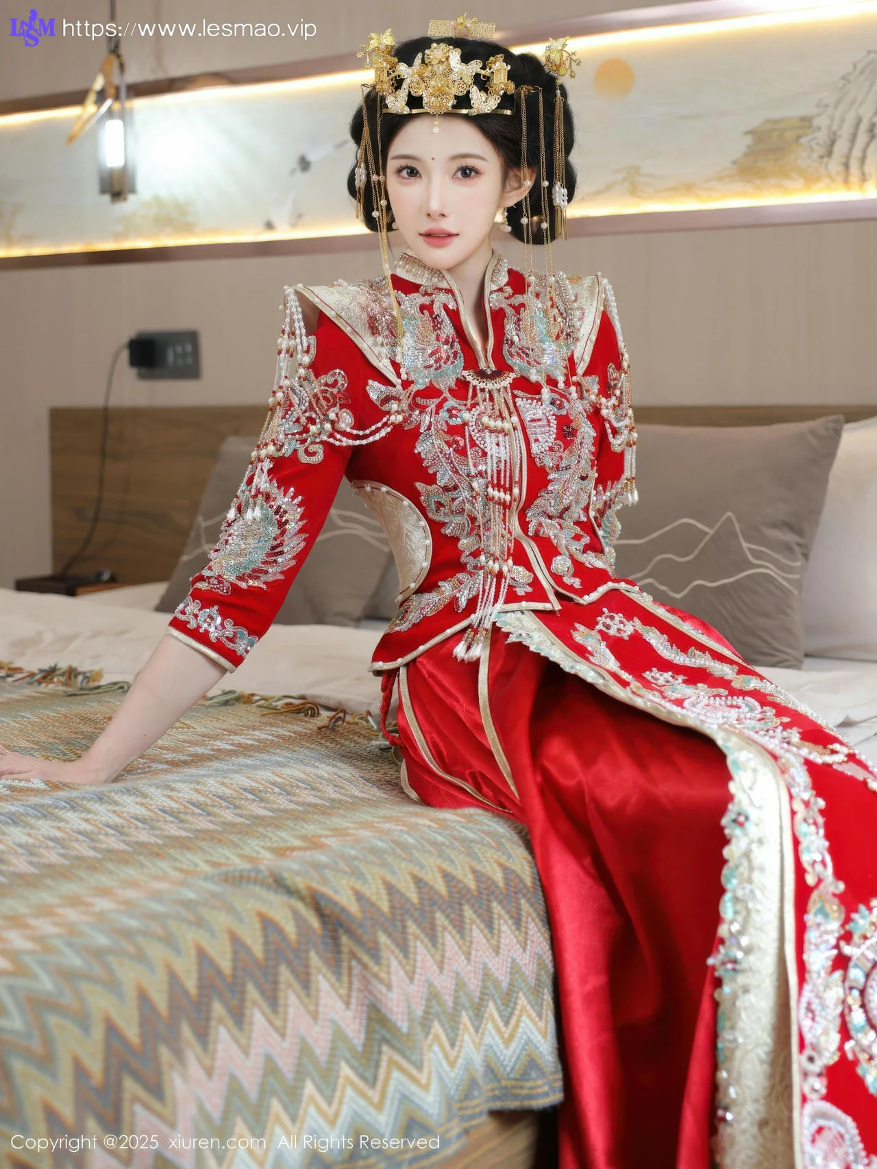 XiuRen 秀人 No.10742 梨霜儿 红色新娘服饰 - 8