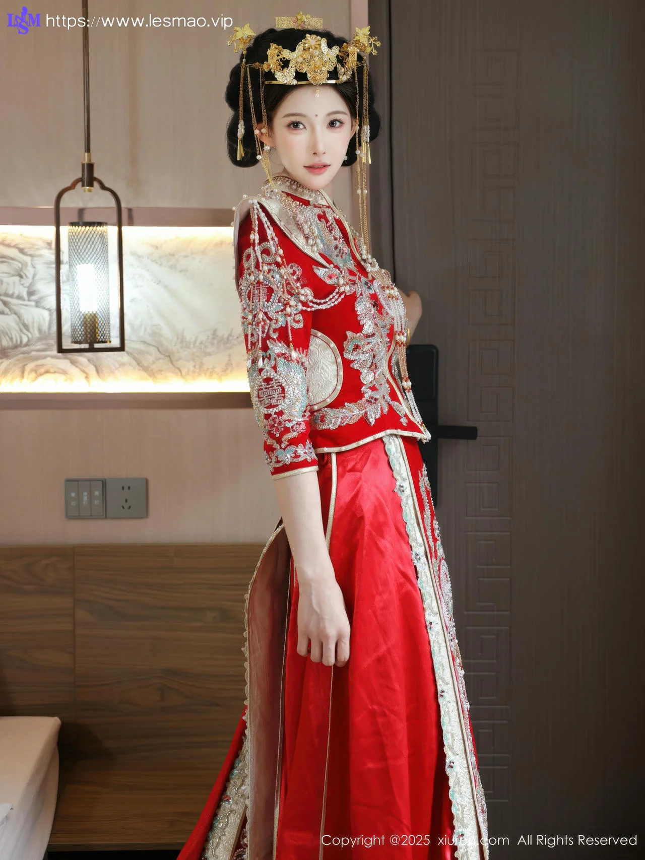 XiuRen 秀人 No.10742 梨霜儿 红色新娘服饰 - 10