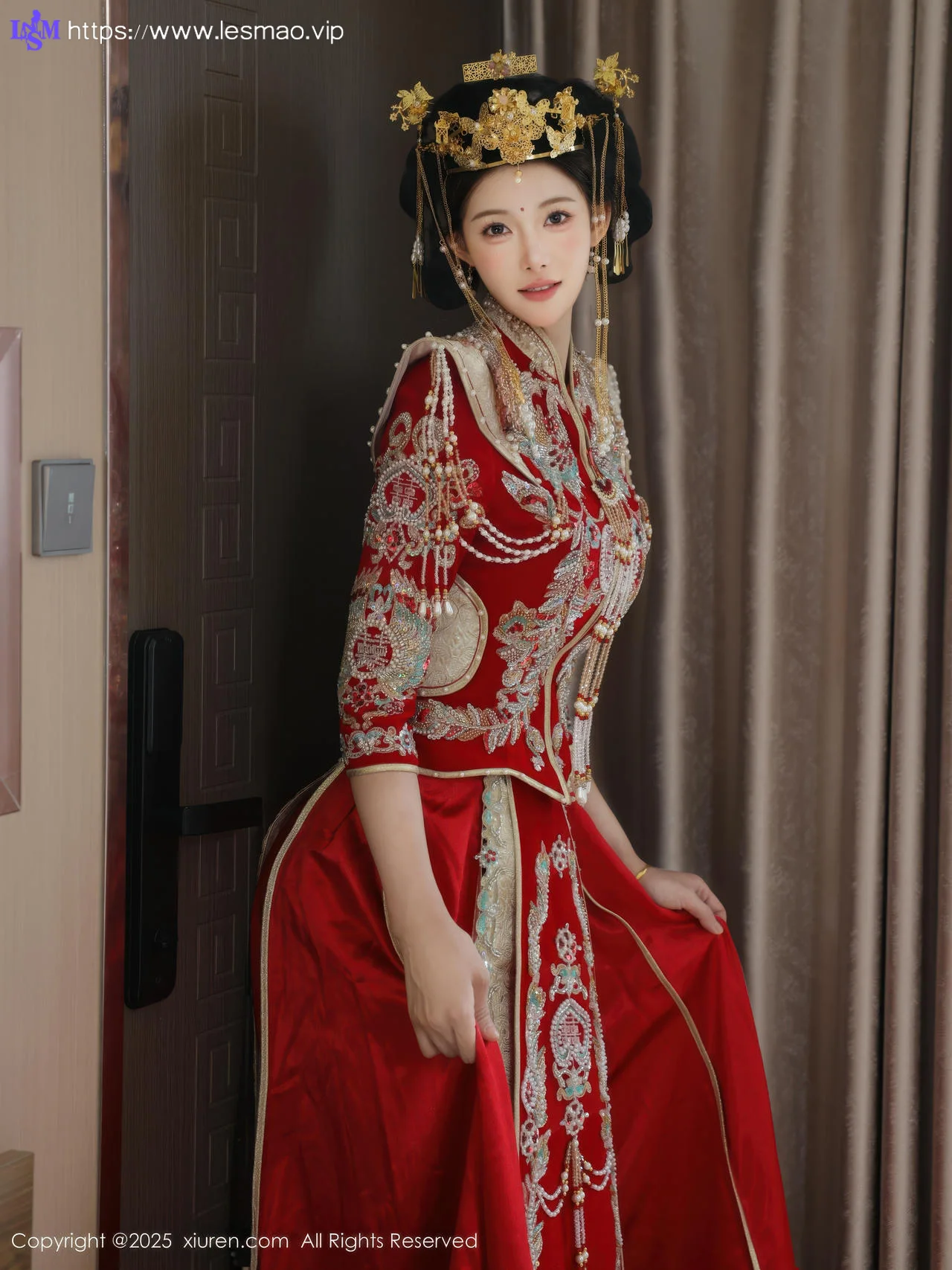 XiuRen 秀人 No.10742 梨霜儿 红色新娘服饰 - 13