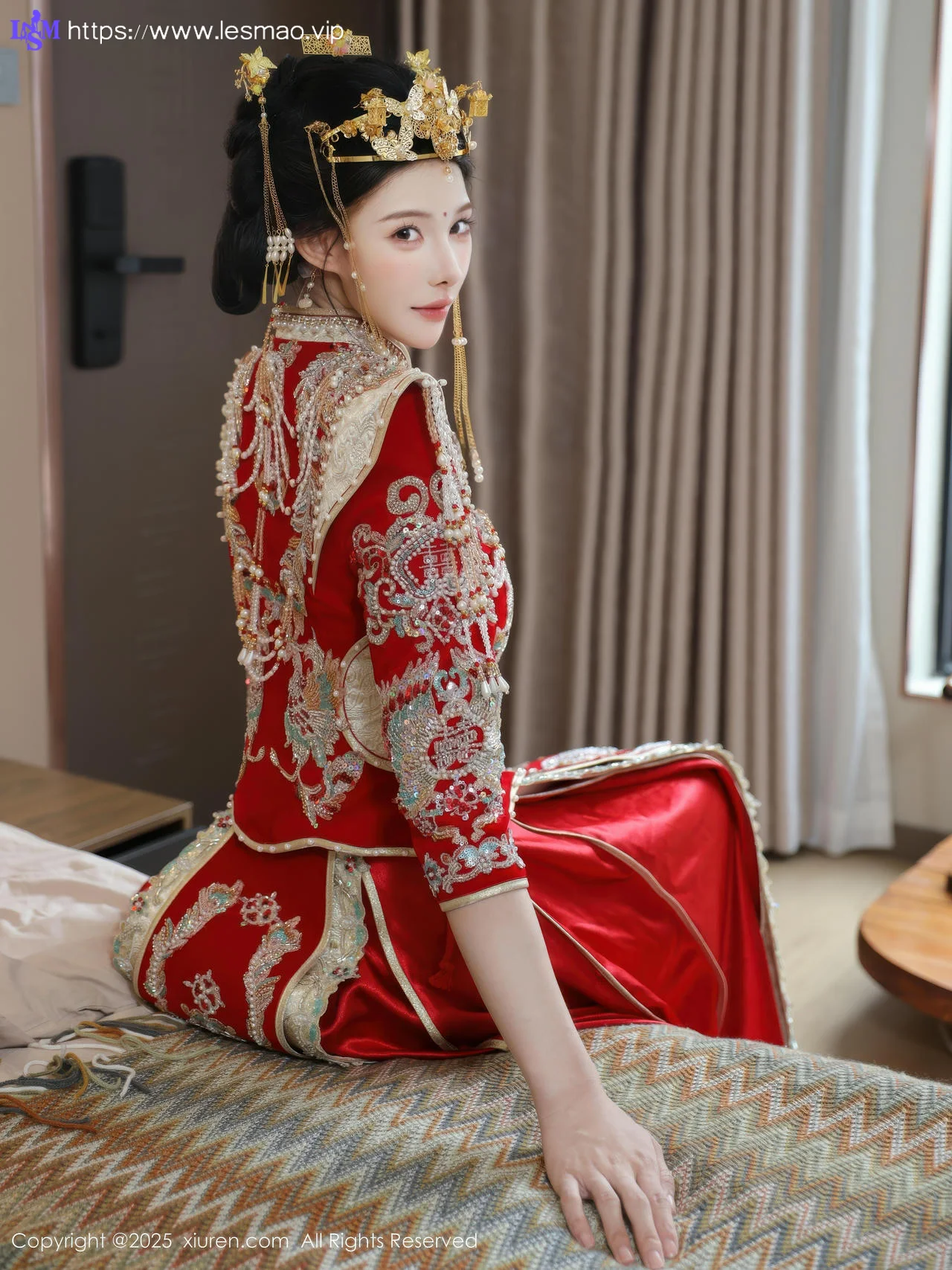 XiuRen 秀人 No.10742 梨霜儿 红色新娘服饰 - 14