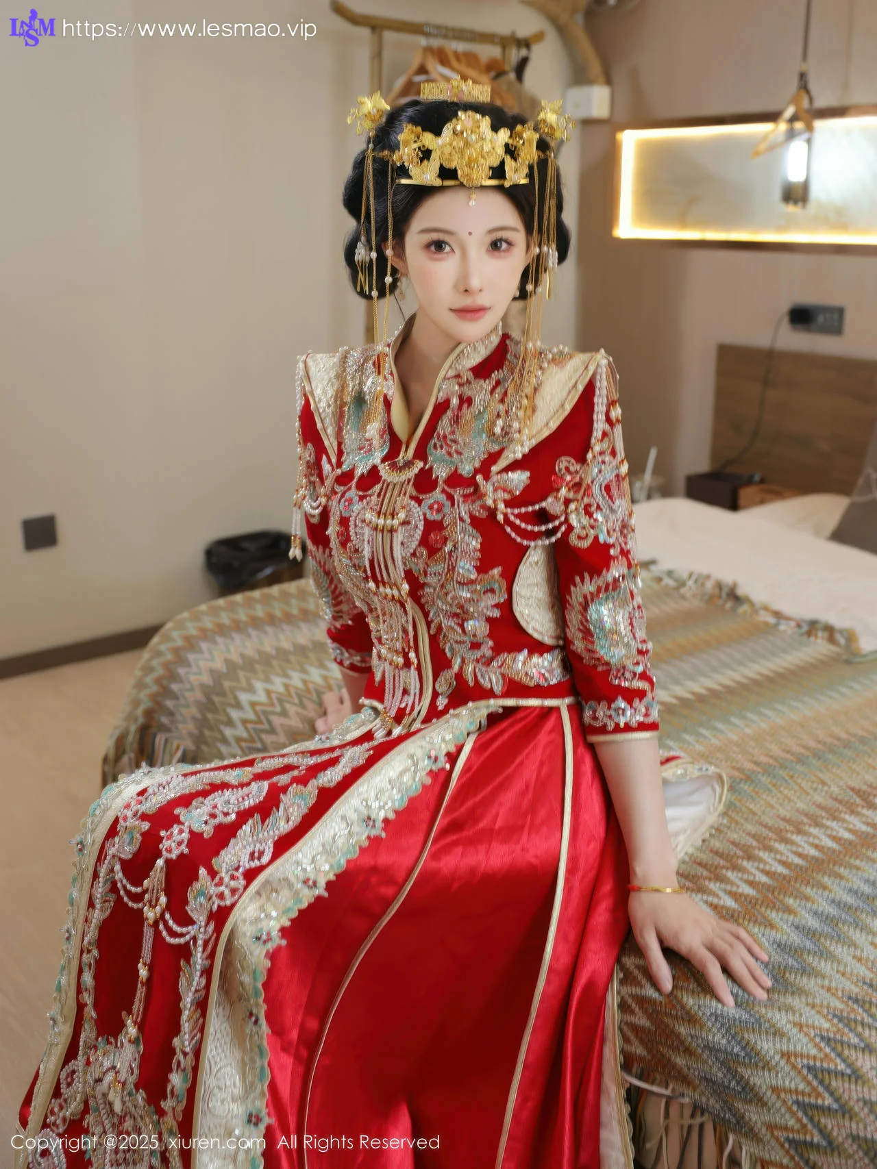 XiuRen 秀人 No.10742 梨霜儿 红色新娘服饰 - 17
