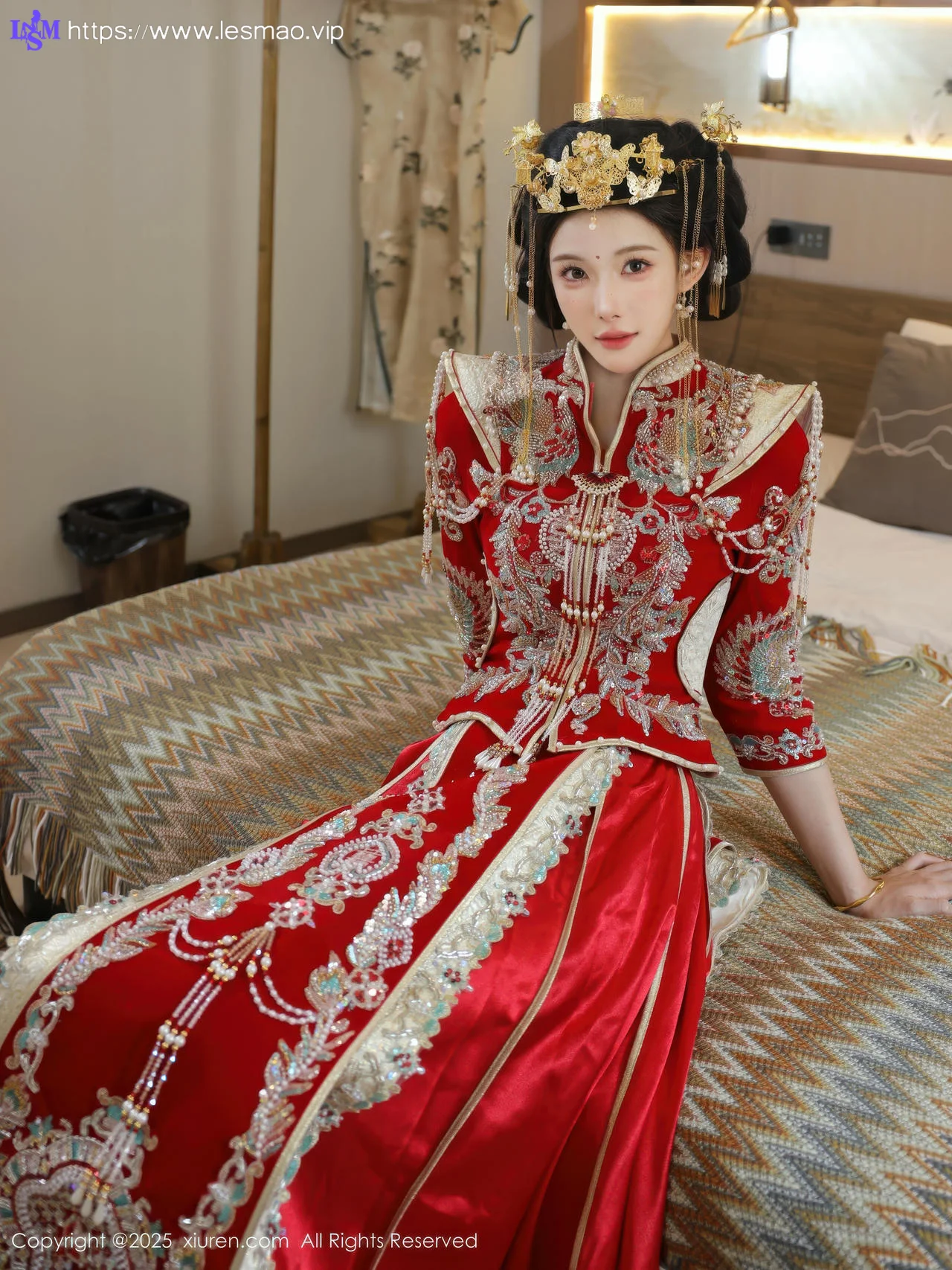 XiuRen 秀人 No.10742 梨霜儿 红色新娘服饰 - 18