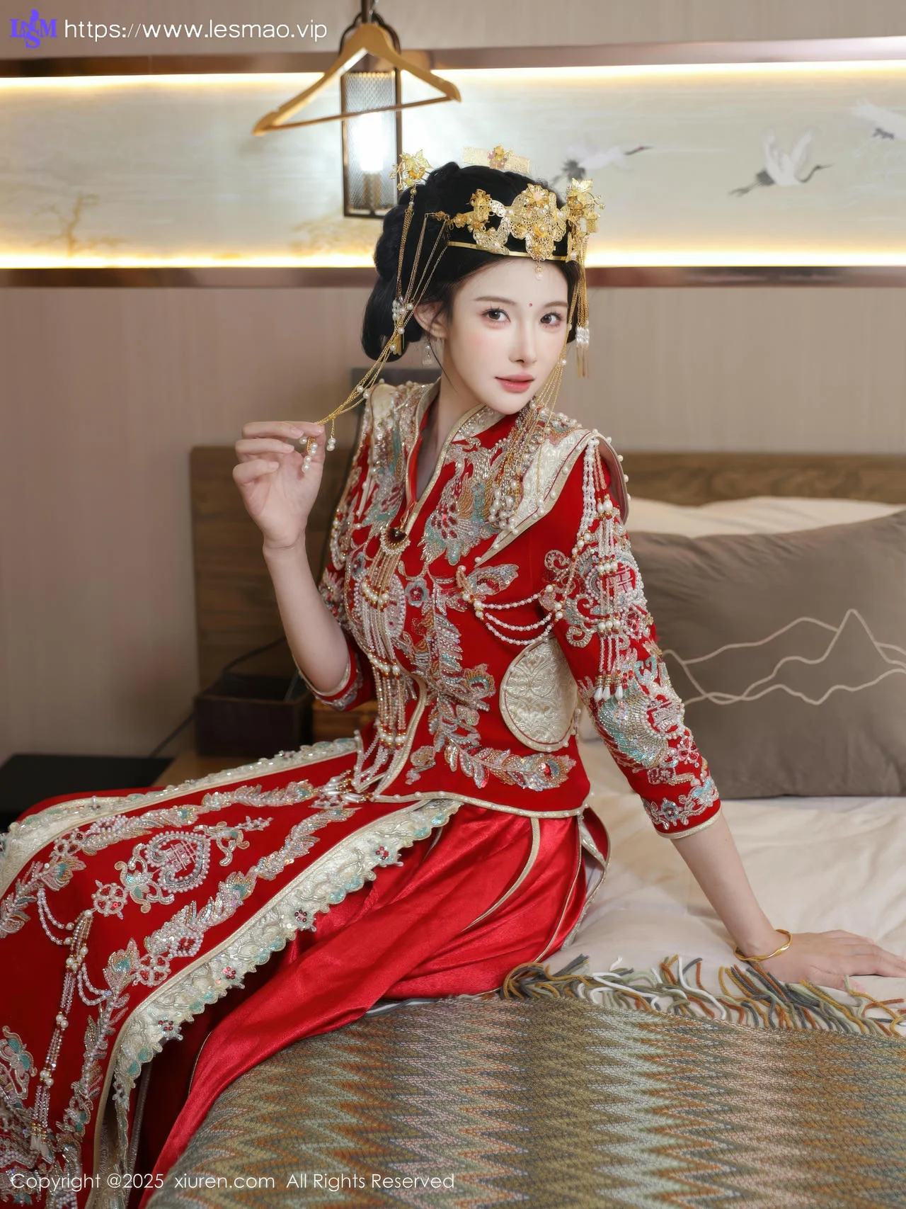 XiuRen 秀人 No.10742 梨霜儿 红色新娘服饰 - 21