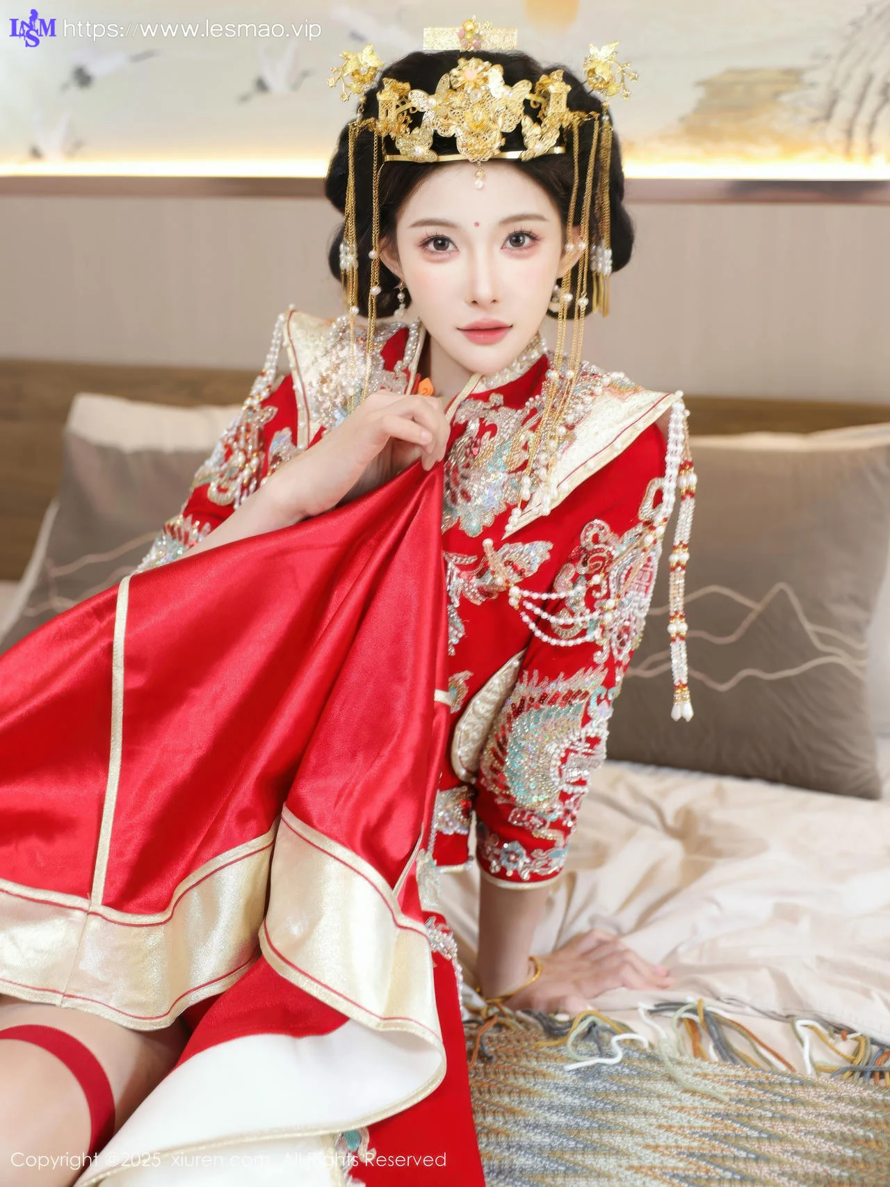 XiuRen 秀人 No.10742 梨霜儿 红色新娘服饰 - 34