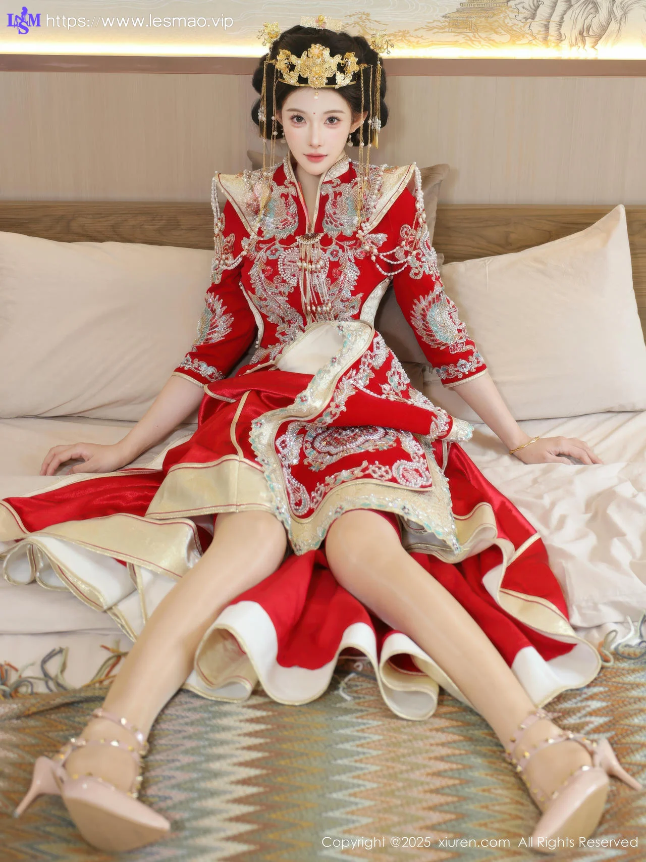 XiuRen 秀人 No.10742 梨霜儿 红色新娘服饰 - 35