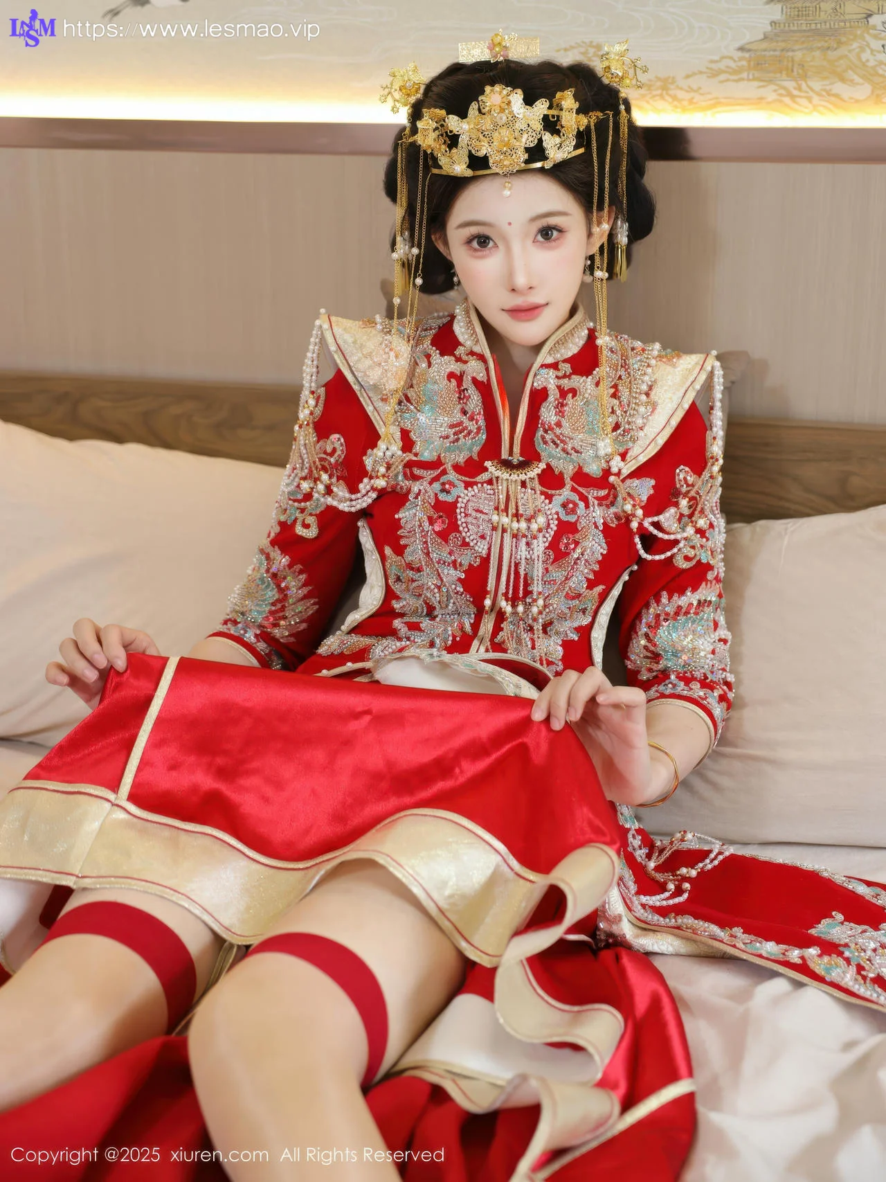 XiuRen 秀人 No.10742 梨霜儿 红色新娘服饰 - 37