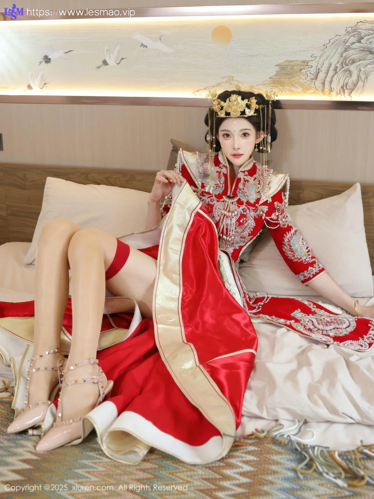 XiuRen 秀人 No.10742 梨霜儿 红色新娘服饰 - 42