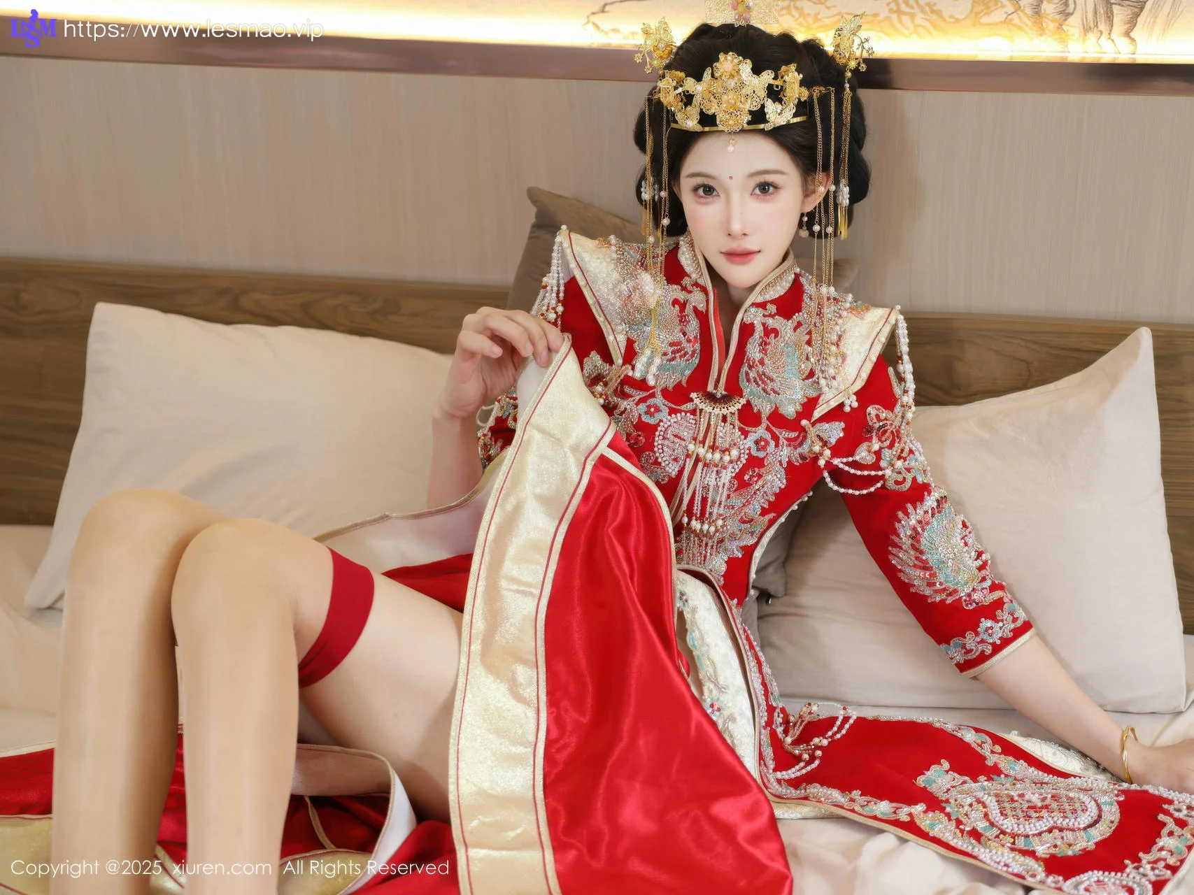 XiuRen 秀人 No.10742 梨霜儿 红色新娘服饰 - 43