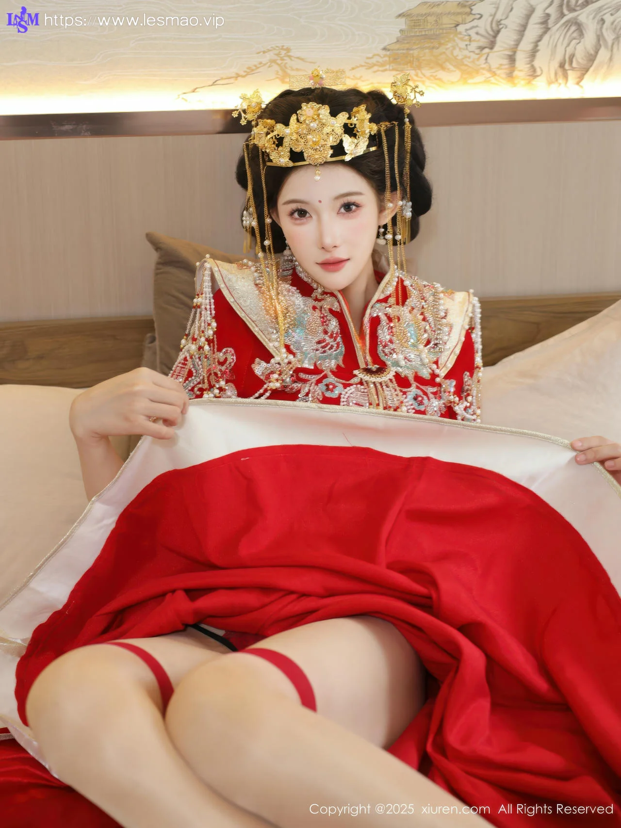 XiuRen 秀人 No.10742 梨霜儿 红色新娘服饰 - 45
