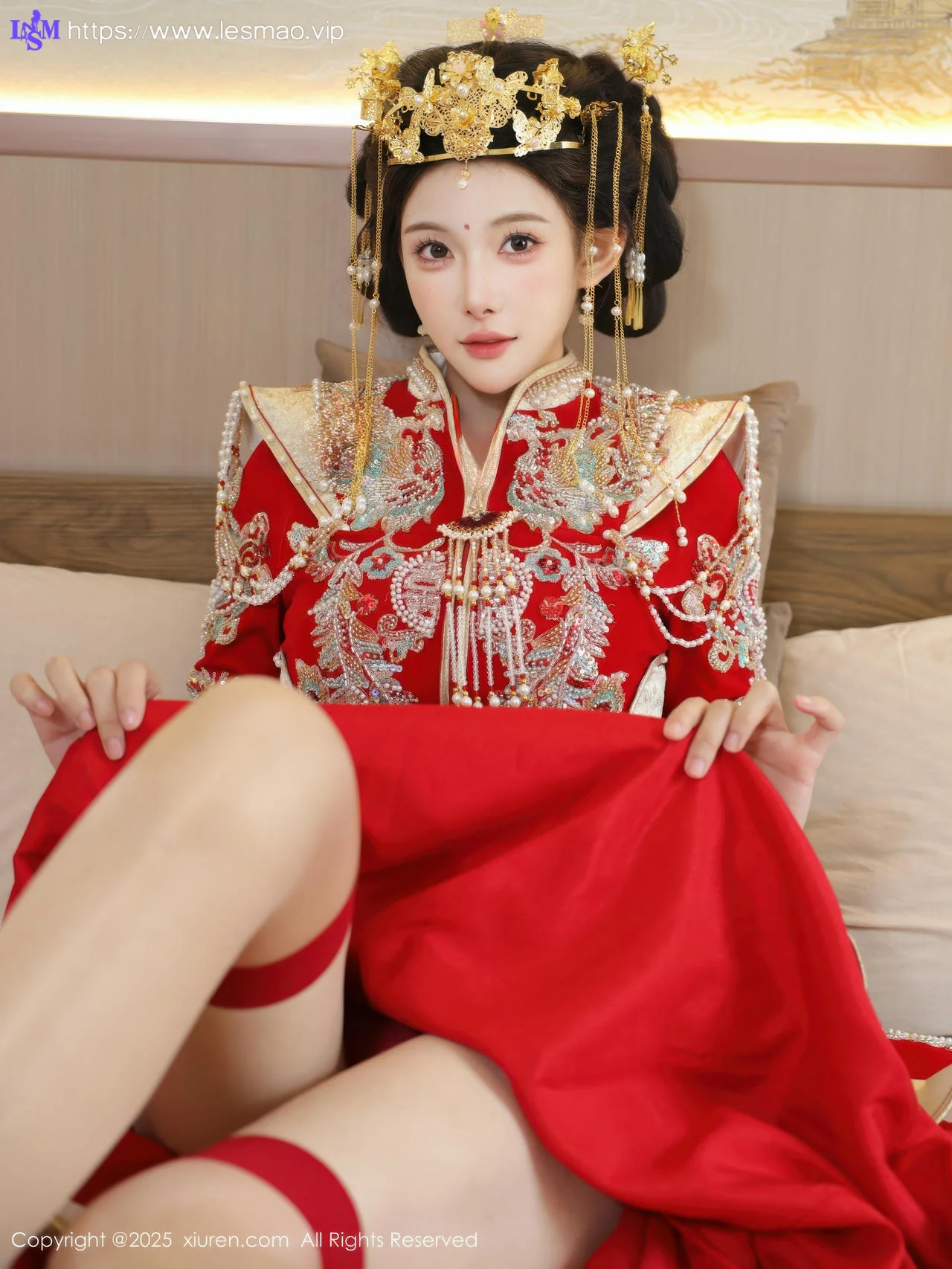 XiuRen 秀人 No.10742 梨霜儿 红色新娘服饰 - 55