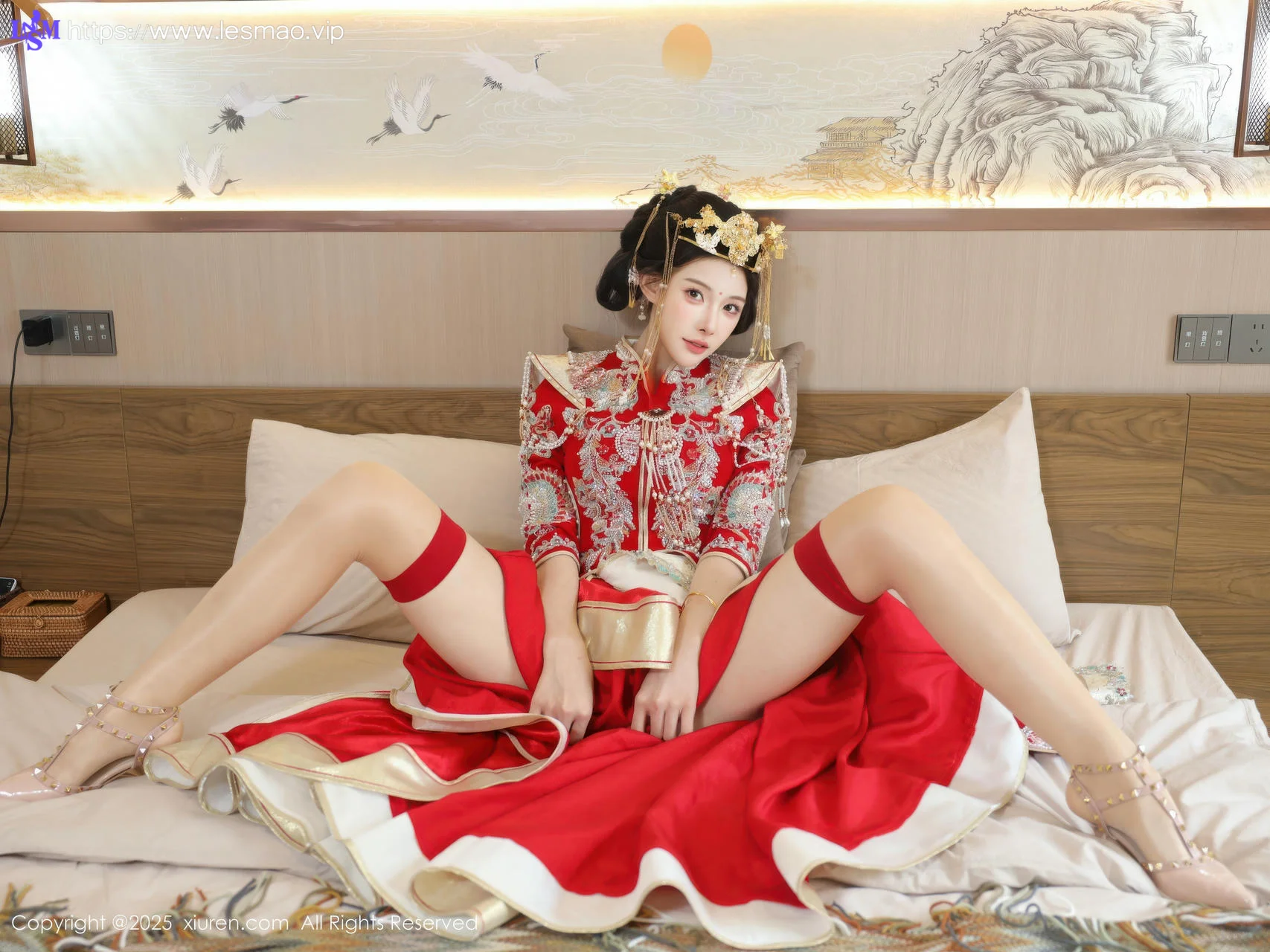 XiuRen 秀人 No.10742 梨霜儿 红色新娘服饰 - 58
