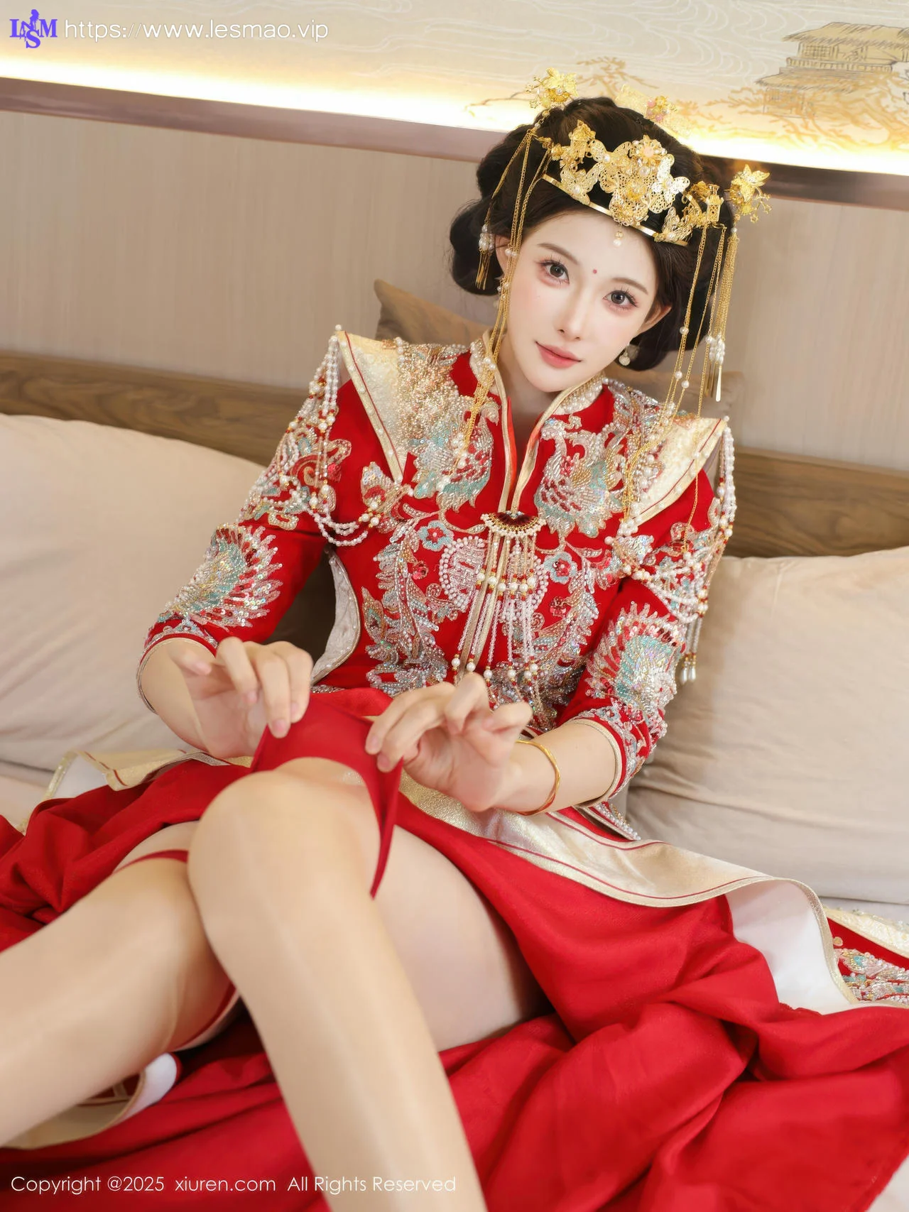 XiuRen 秀人 No.10742 梨霜儿 红色新娘服饰 - 62