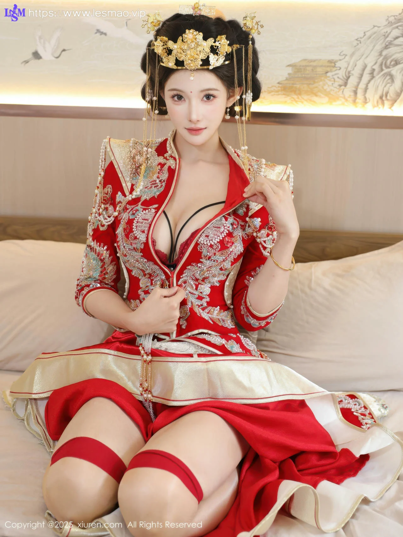 XiuRen 秀人 No.10742 梨霜儿 红色新娘服饰 - 69
