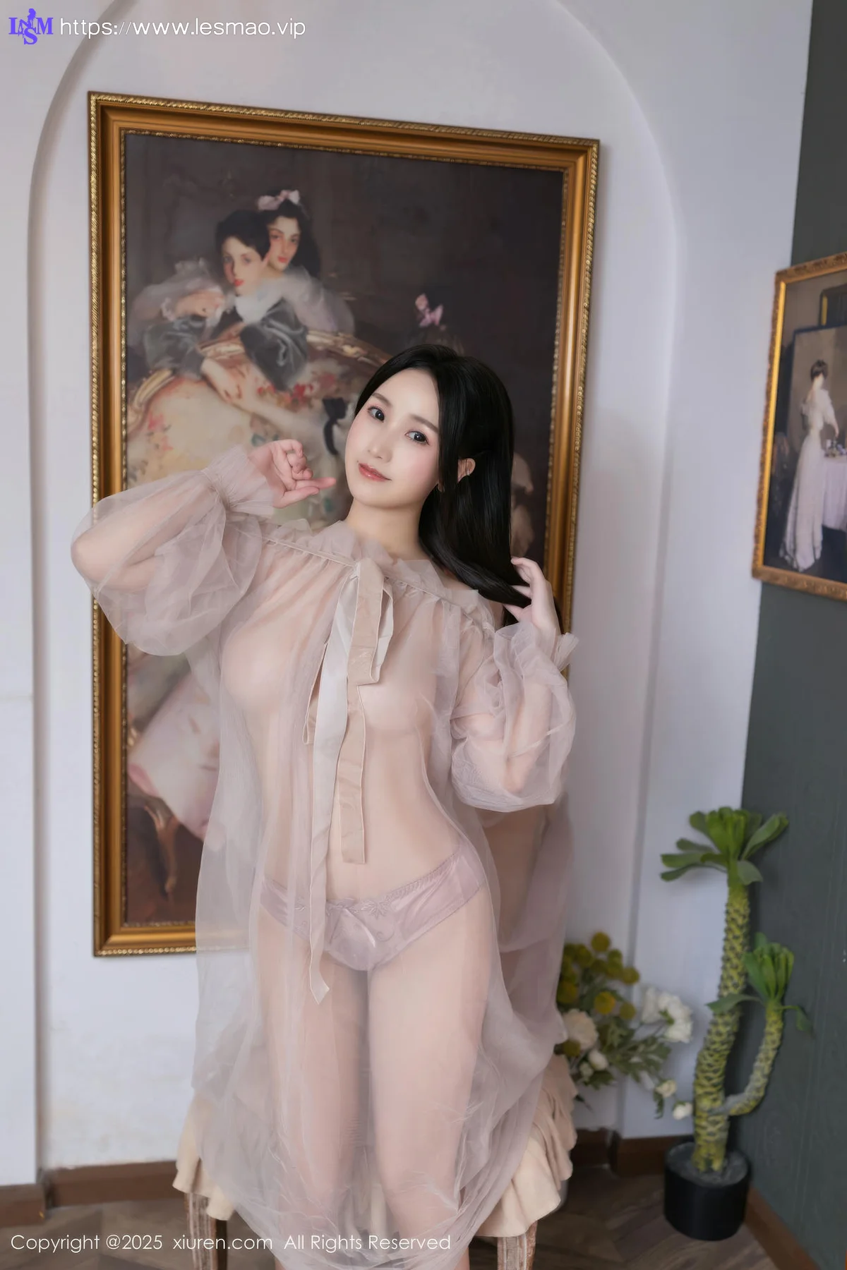 XiuRen 秀人 No.10752 杏子Yada 性感轻透粉纱 - 18