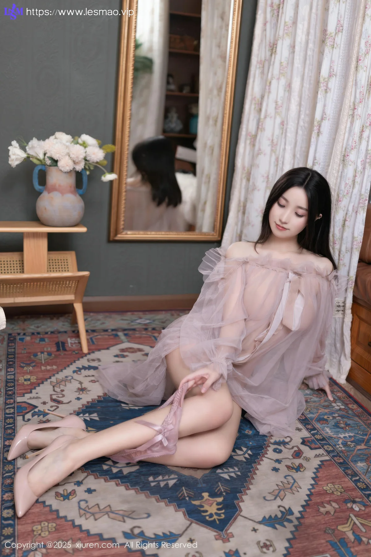XiuRen 秀人 No.10752 杏子Yada 性感轻透粉纱 - 28