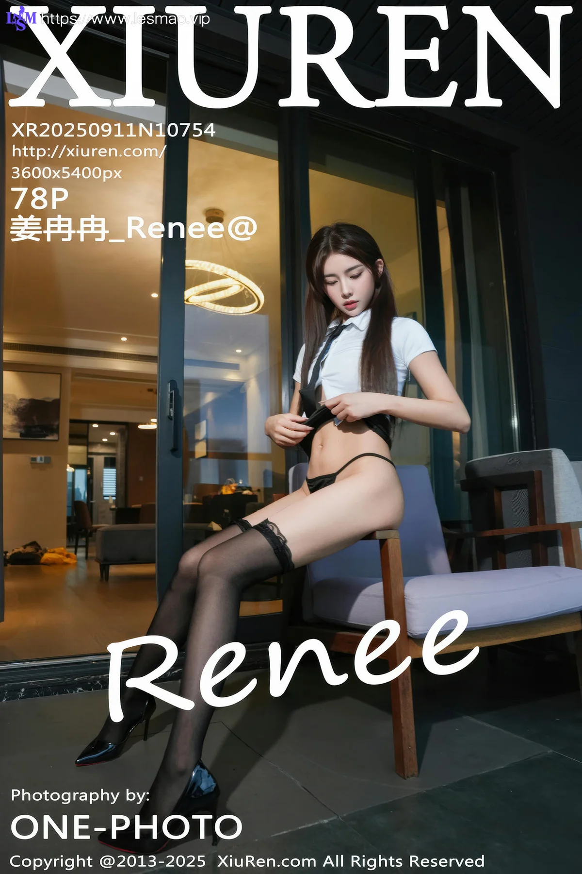 XiuRen 秀人 No.10754 姜冉冉_Renee 白色T恤魅惑黑丝 - 79