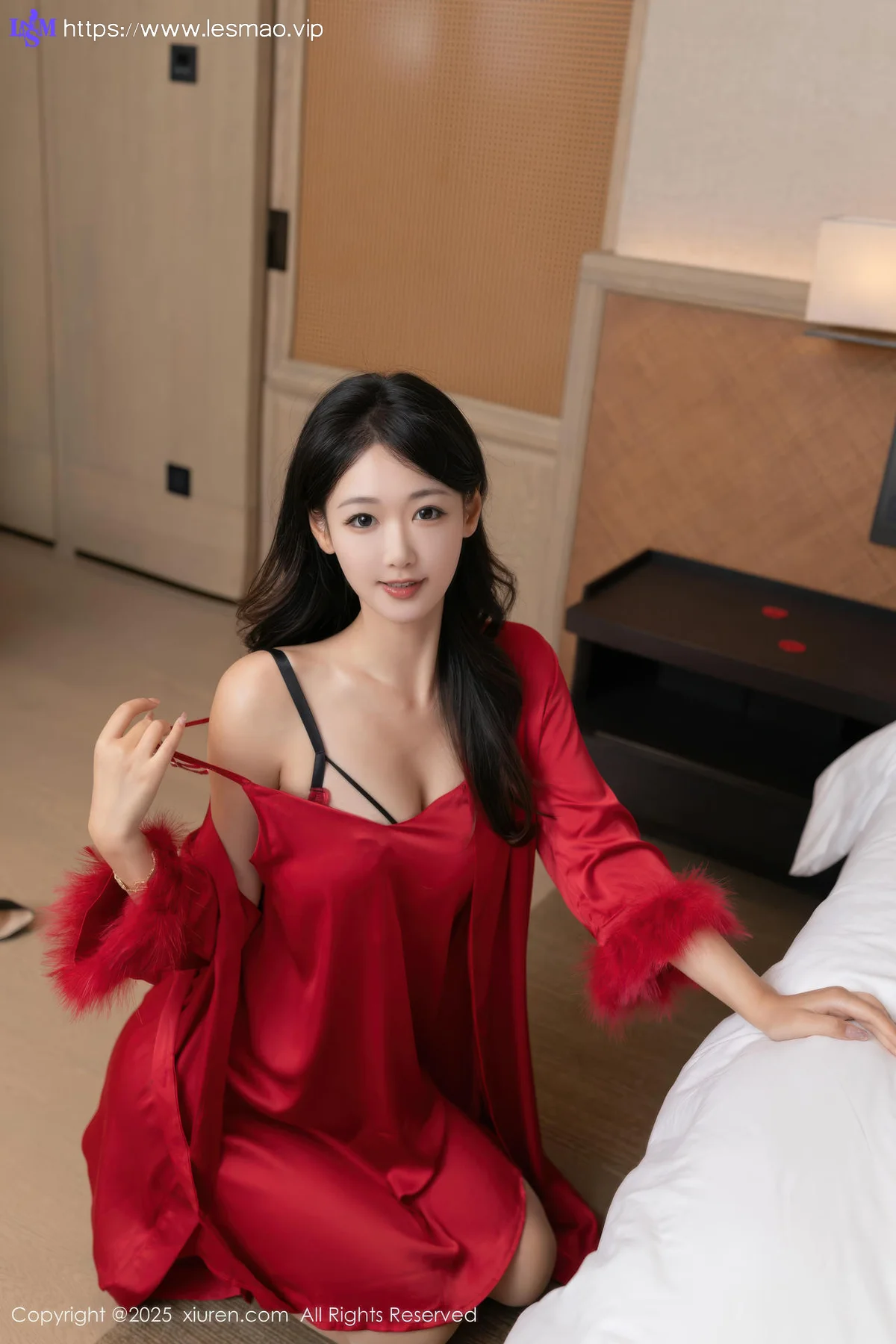 XiuRen 秀人 No.10768 唐安琪 红色睡衣肉色丝袜 - 23