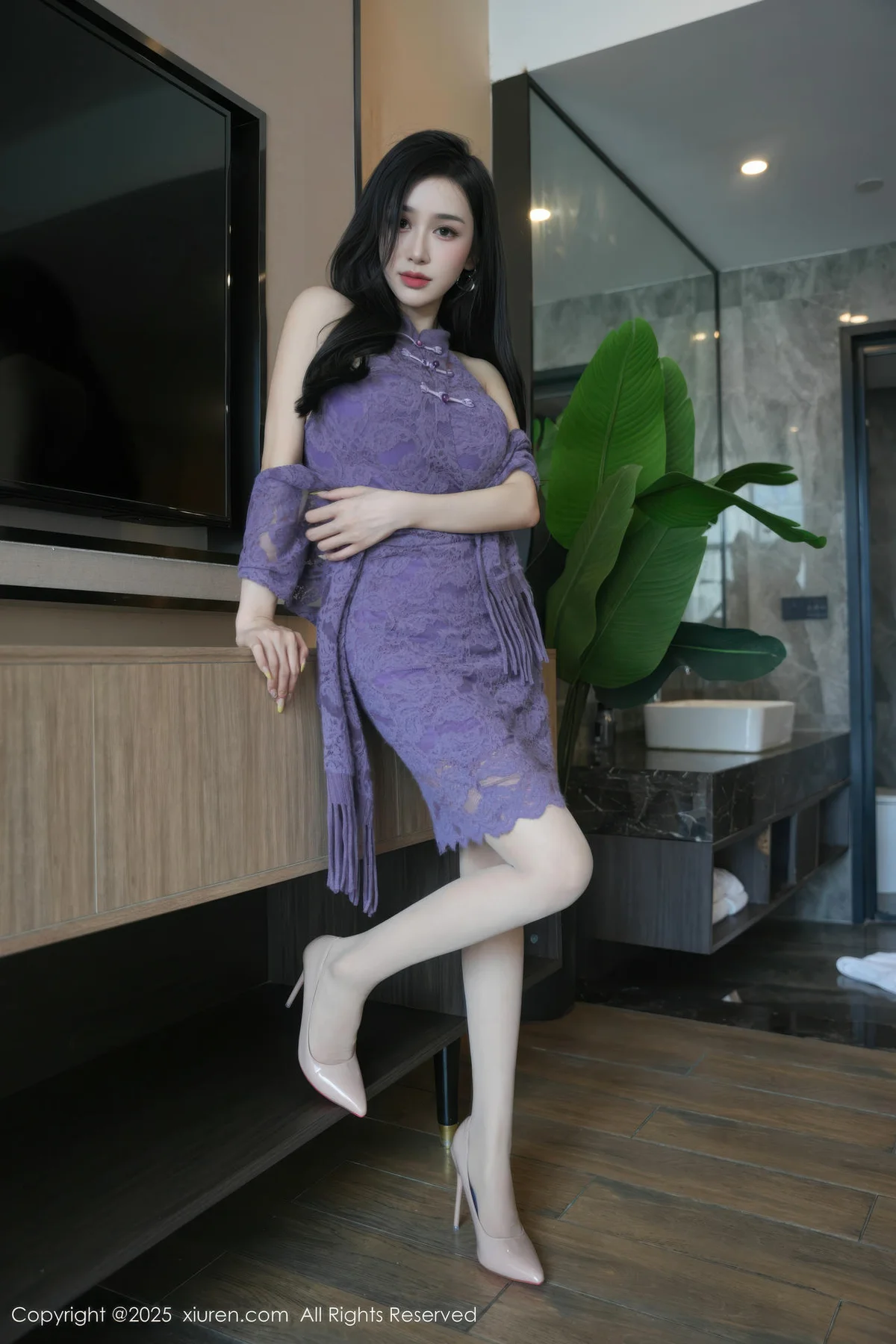 XiuRen 秀人 No.10801 小阿娇Gill 紫色连衣裙长腿高跟 - 7