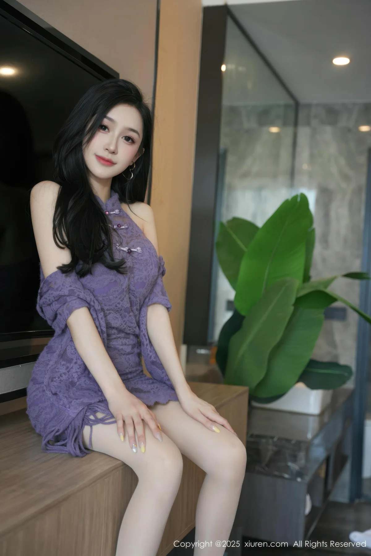 XiuRen 秀人 No.10801 小阿娇Gill 紫色连衣裙长腿高跟 - 13