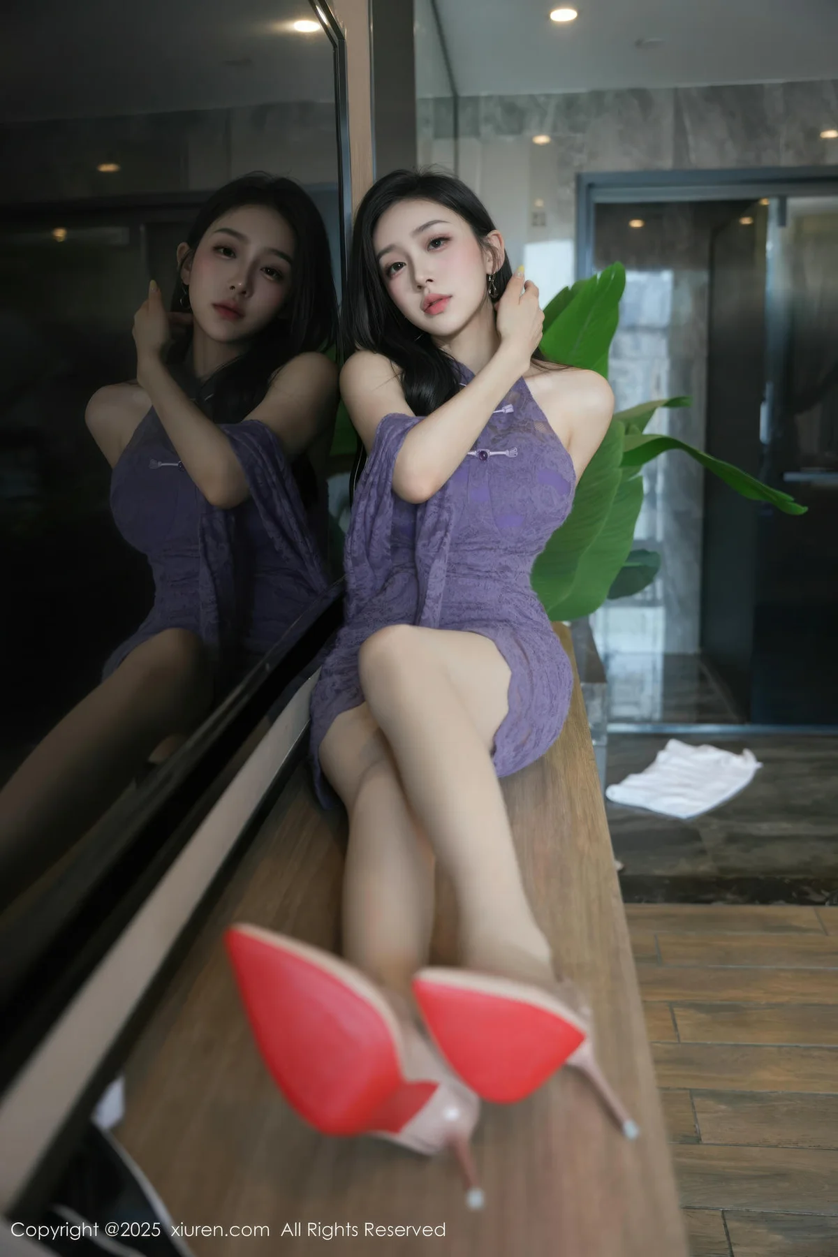XiuRen 秀人 No.10801 小阿娇Gill 紫色连衣裙长腿高跟 - 22