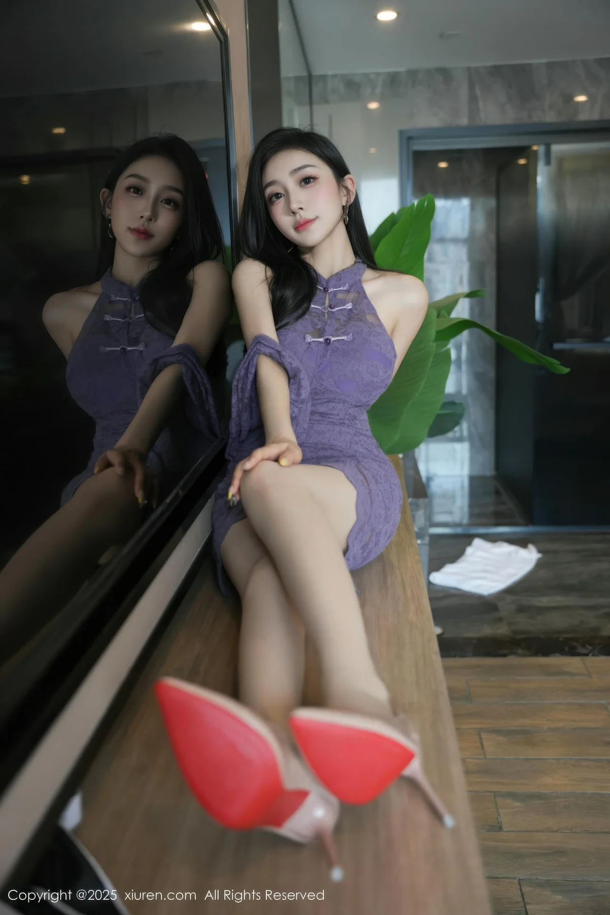 XiuRen 秀人 No.10801 小阿娇Gill 紫色连衣裙长腿高跟 - 23