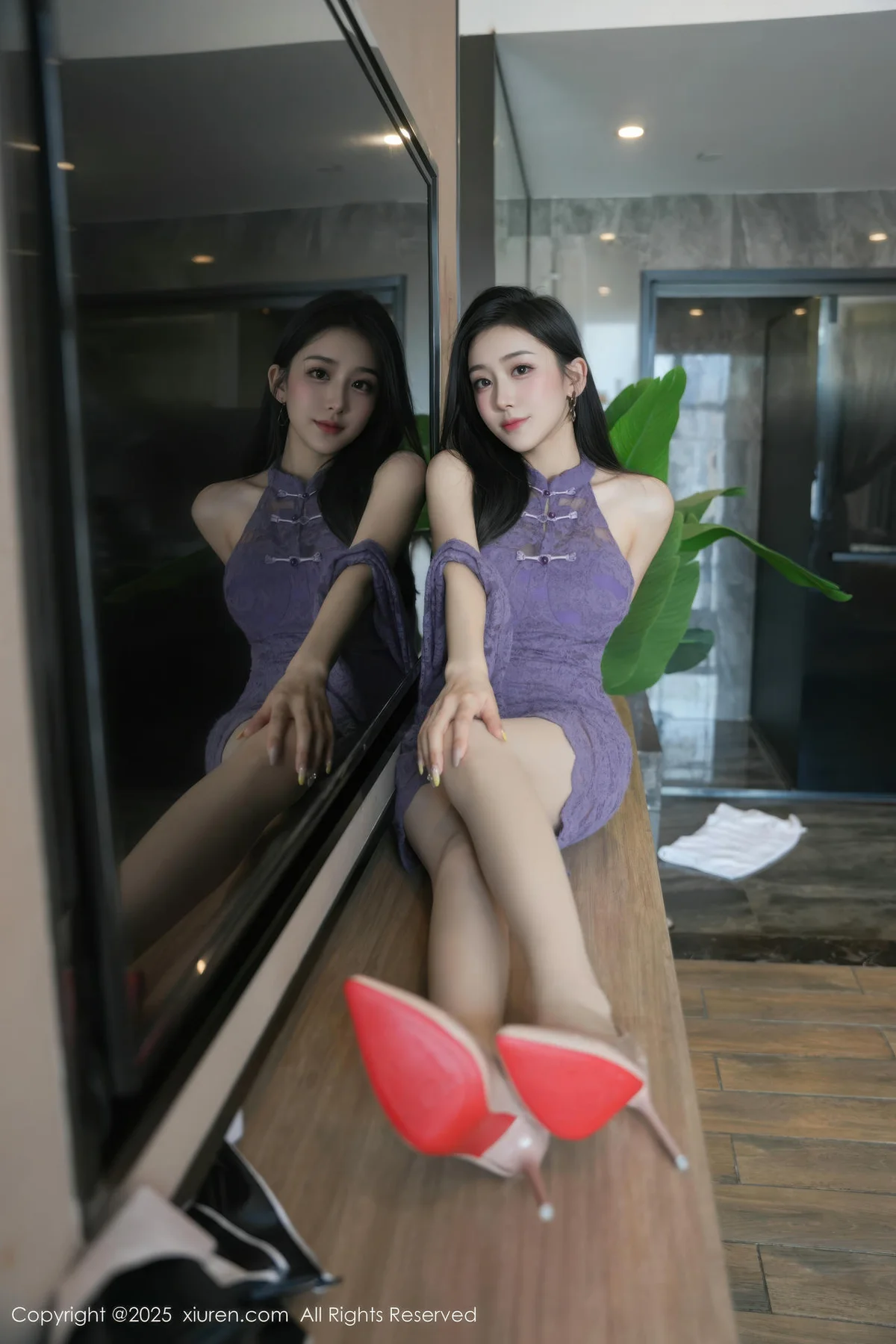 XiuRen 秀人 No.10801 小阿娇Gill 紫色连衣裙长腿高跟 - 24