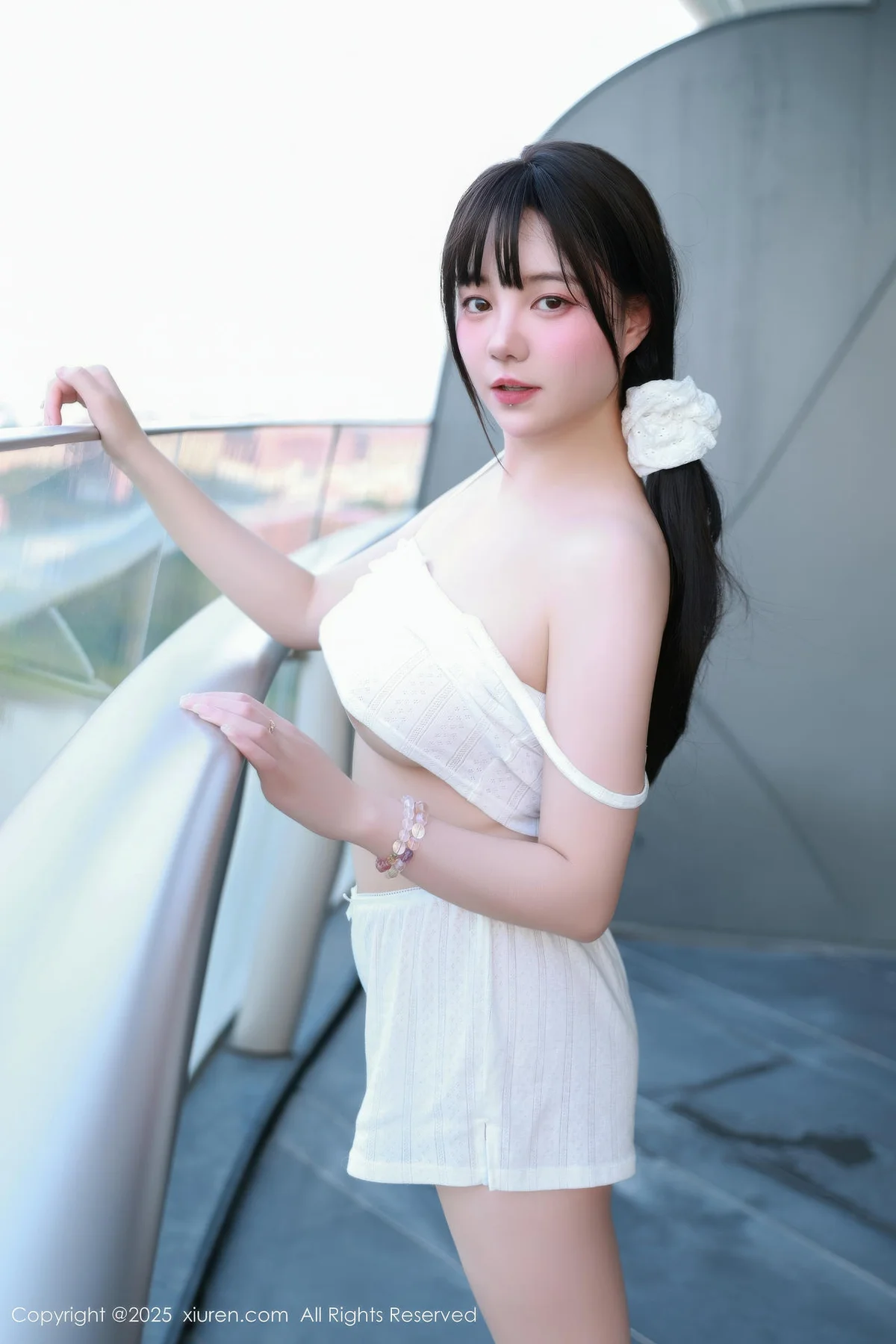 XiuRen 秀人 No.10841 软情 白色吊带短裤 - 32