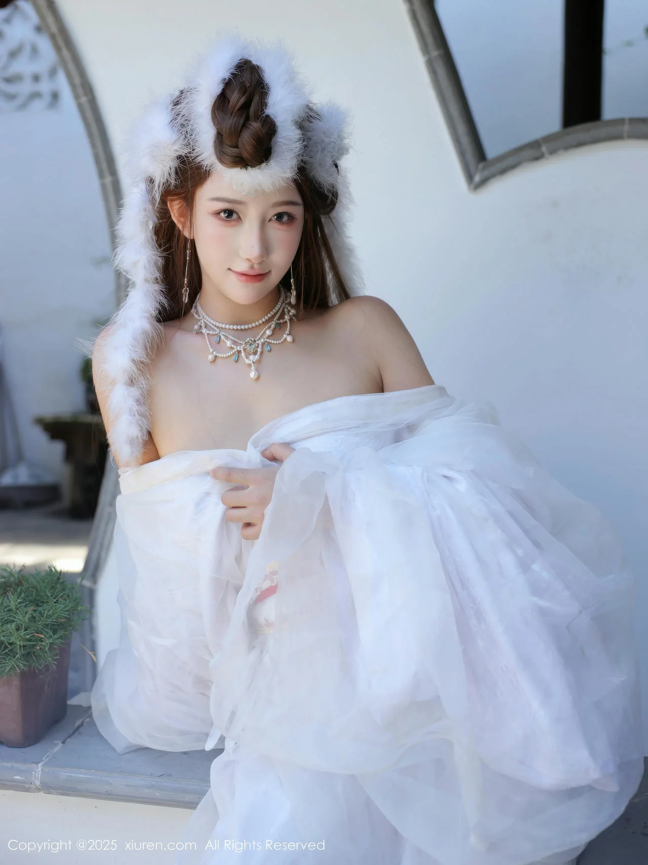 XiuRen 秀人 No.10843 金允希Yuki 白色锦毛鼠装扮 - 61