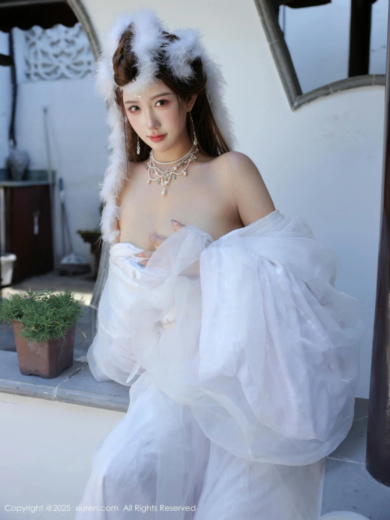 XiuRen 秀人 No.10843 金允希Yuki 白色锦毛鼠装扮 - 64