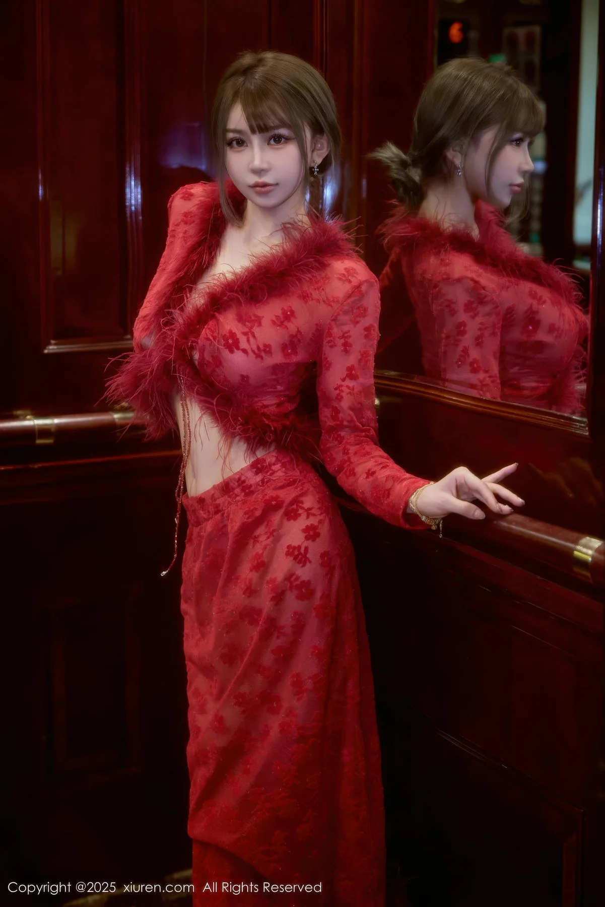 XiuRen 秀人 No.10848 Zoe柚柚美乳玉背红色复古服饰 - 12