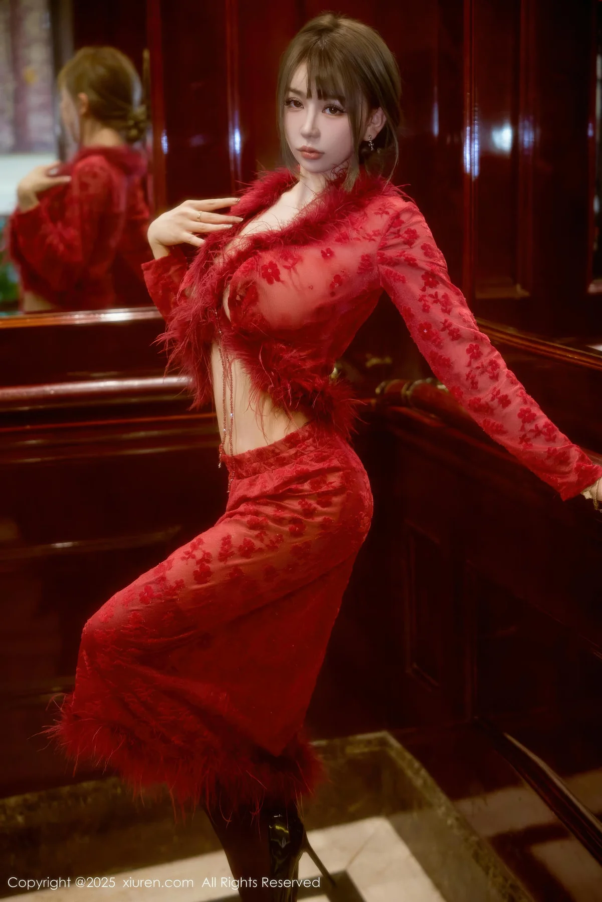 XiuRen 秀人 No.10848 Zoe柚柚美乳玉背红色复古服饰 - 14