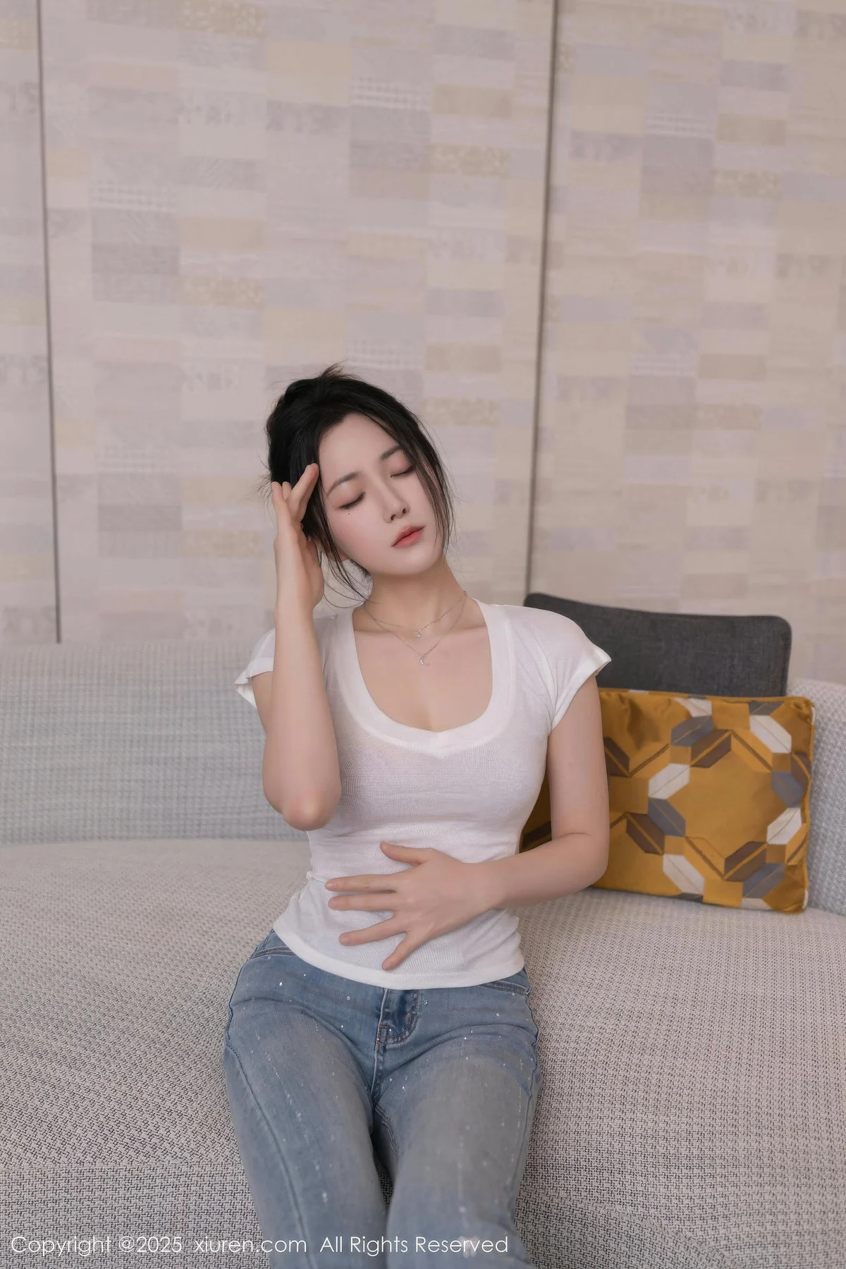 XiuRen 秀人 No.10858 鱼子酱Fish 捆绑灰色蕾丝服饰 - 18