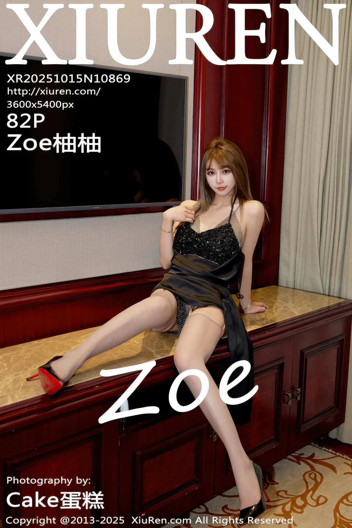 XiuRen 秀人 No.10869 Zoe柚柚 黑色闪闪礼服 - 83