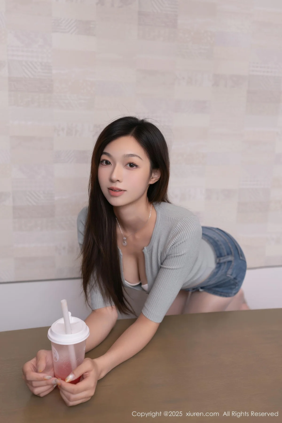 XiuRen 秀人 No.10881 kiki柚柚 蓝色超短牛仔裤 - 20