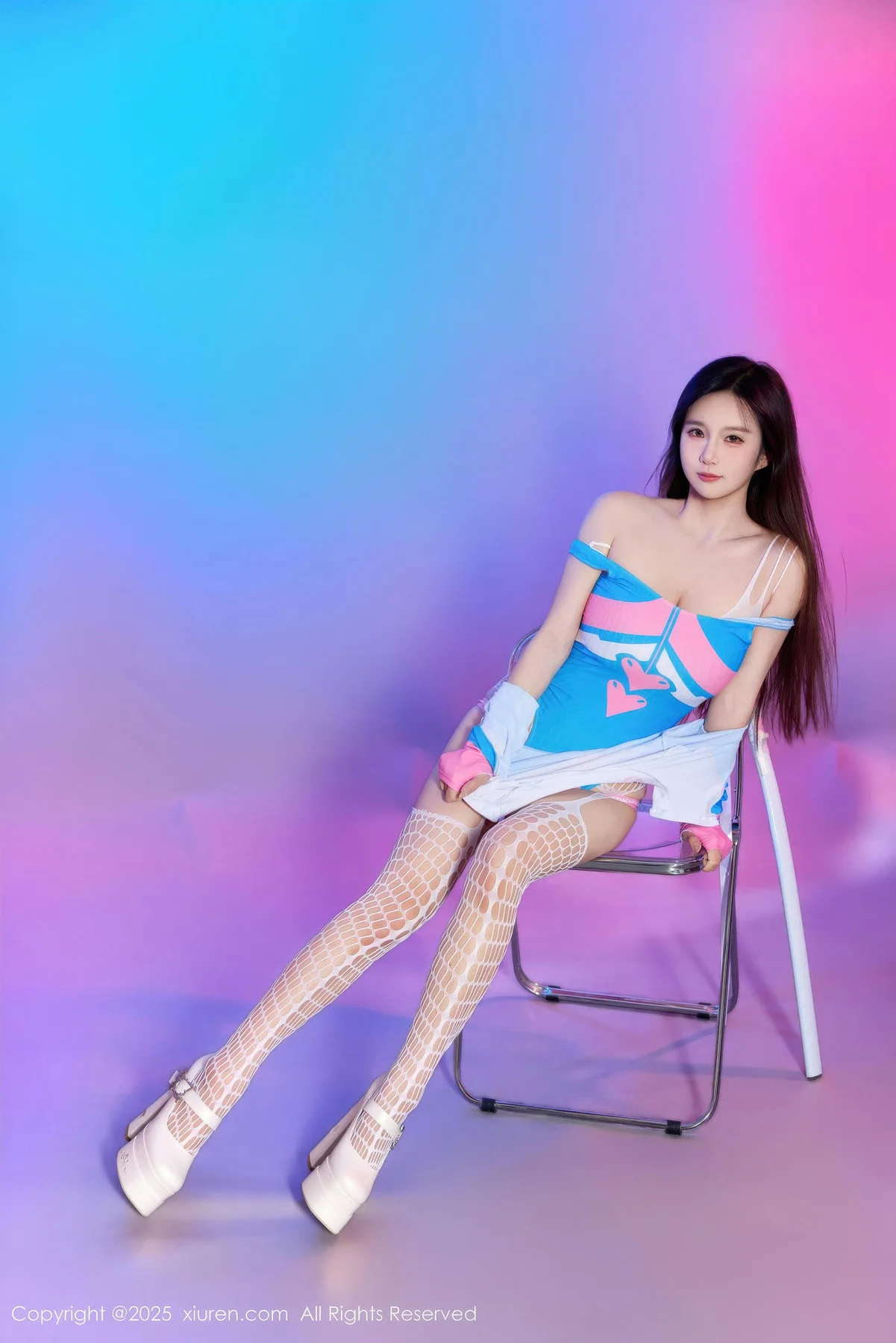 XiuRen 秀人 No.10886 小肉肉咪 Cosplay装扮白色网袜 - 53