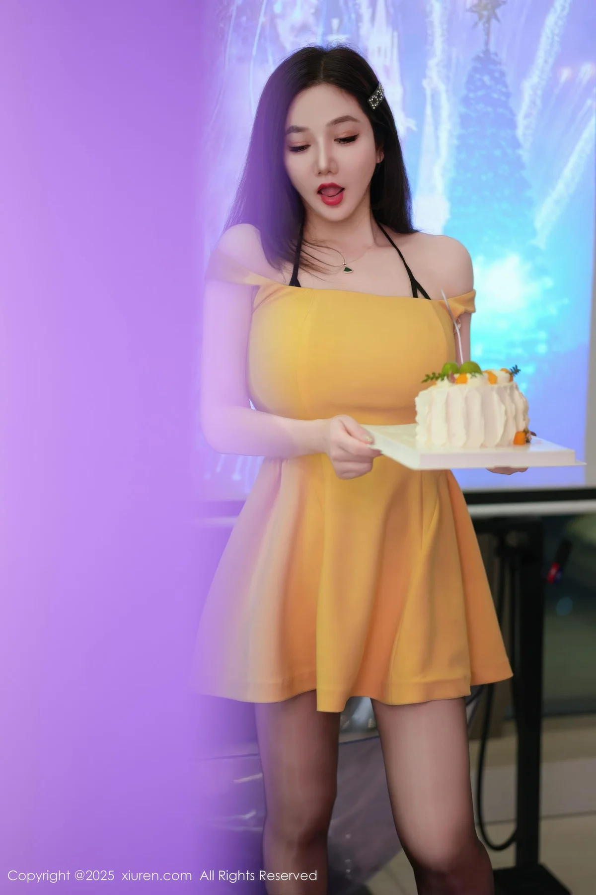 XiuRen 秀人 No.10897 心妍小公主 黄色连衣短裙 - 15