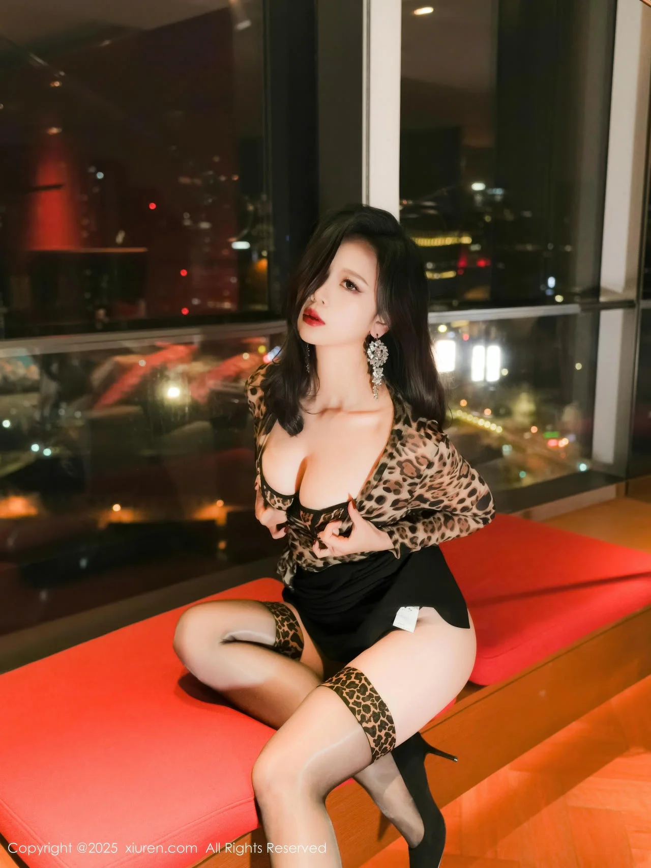 XiuRen 秀人 No.10901 玫瑰我爱你 豹纹内衣黑色情趣内衣 - 23