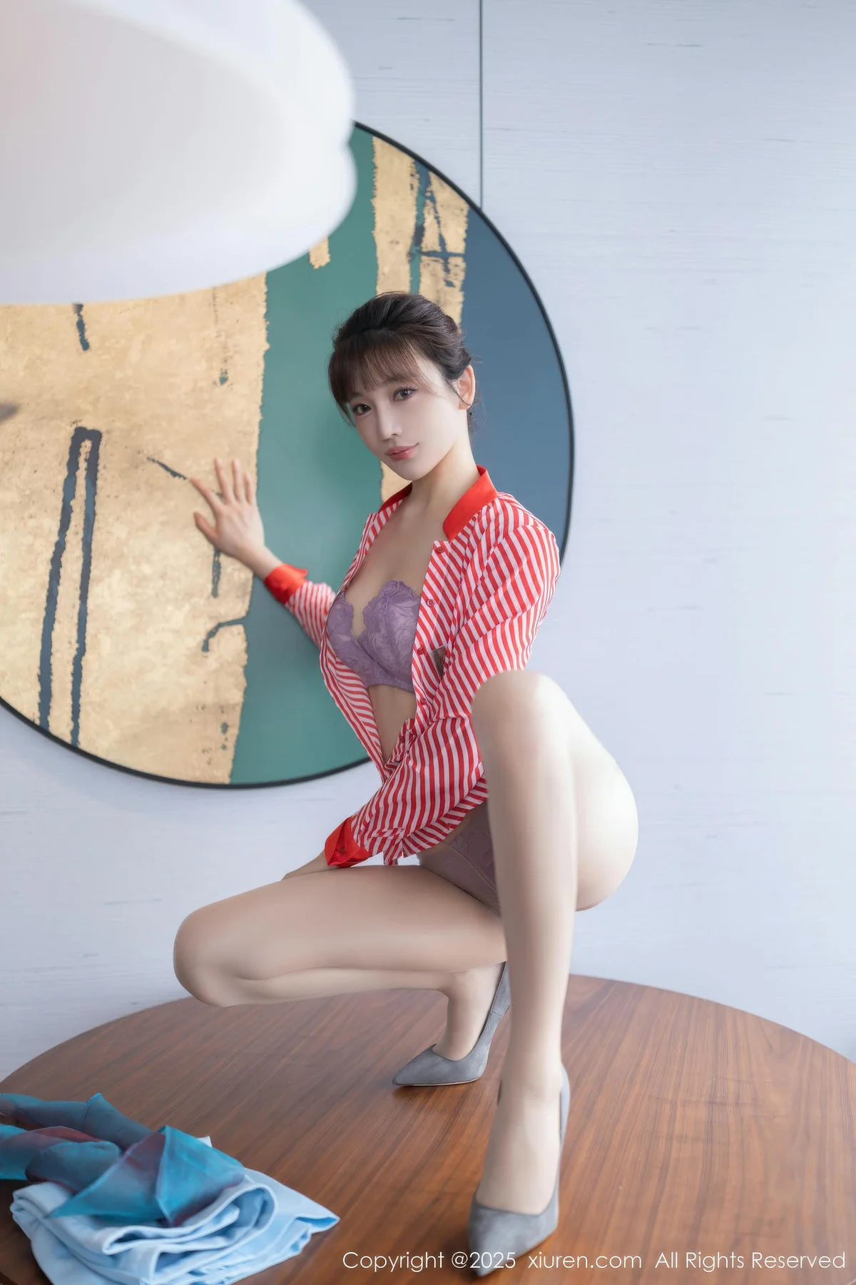 XiuRen 秀人 No.10932 陆萱萱 空姐紫色蕾丝内衣 - 28