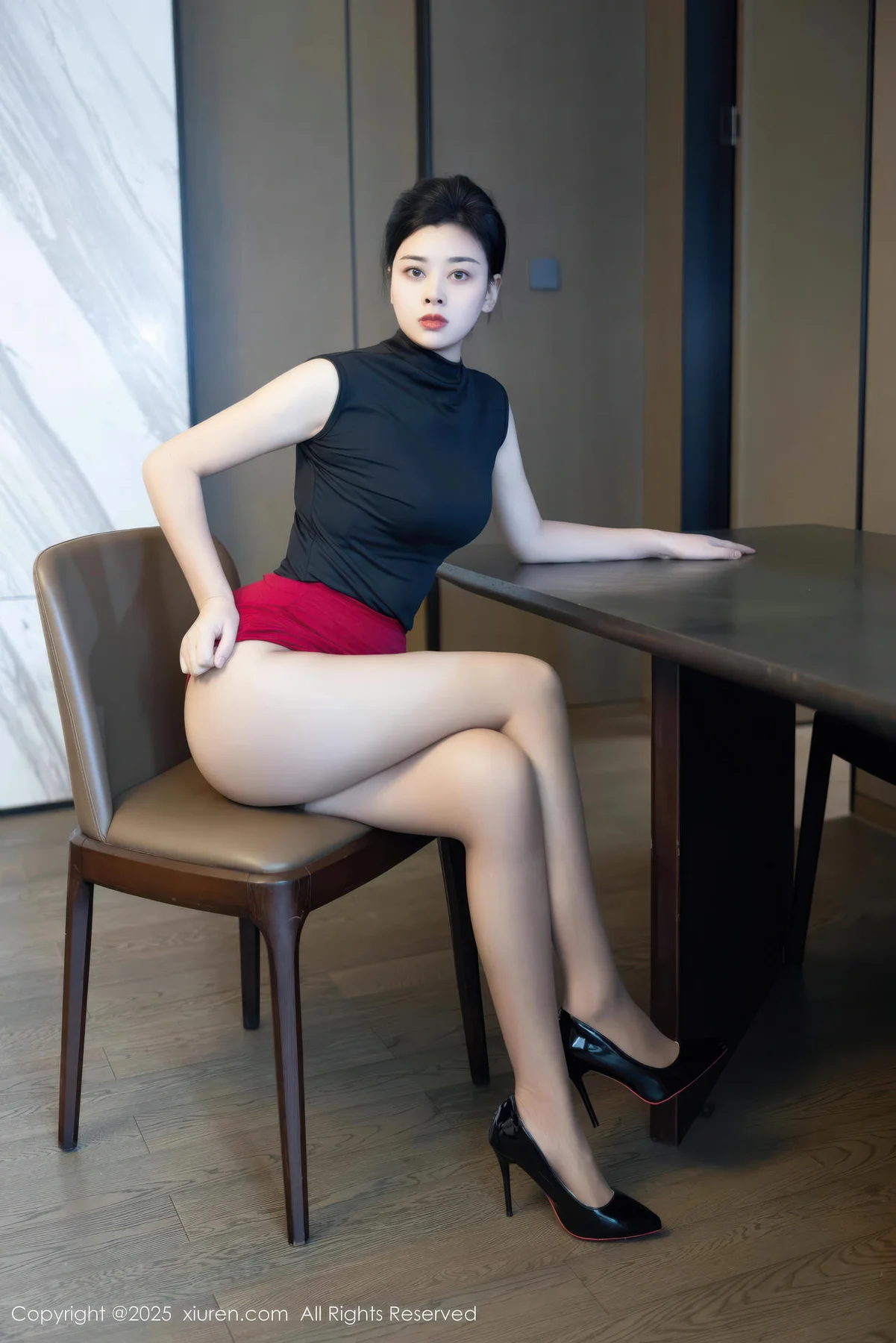 XiuRen 秀人 No.10948 徐清妍 黑色OL服饰魅惑黑丝 - 16