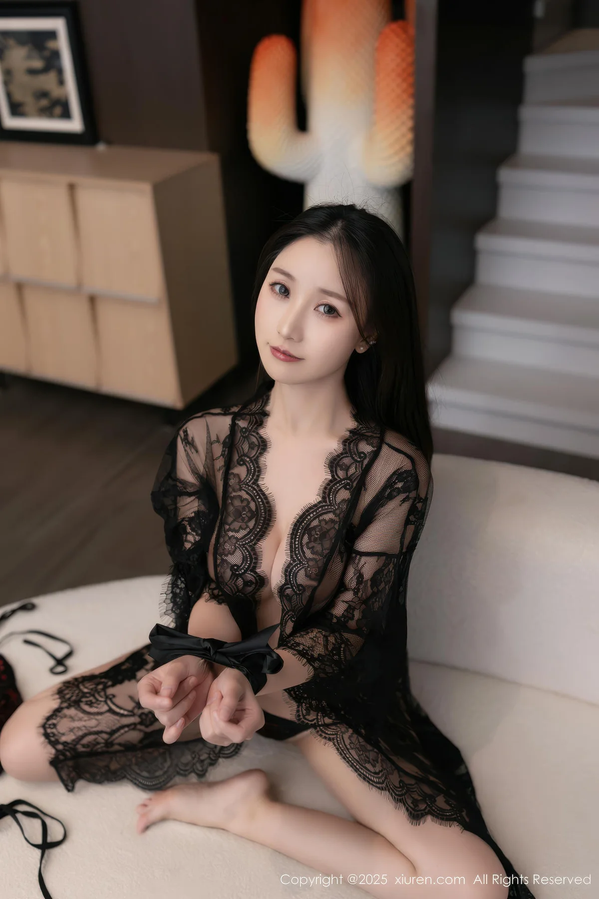 XiuRen 秀人 No.10951 杏子Yada 黑色情趣内衣 - 77