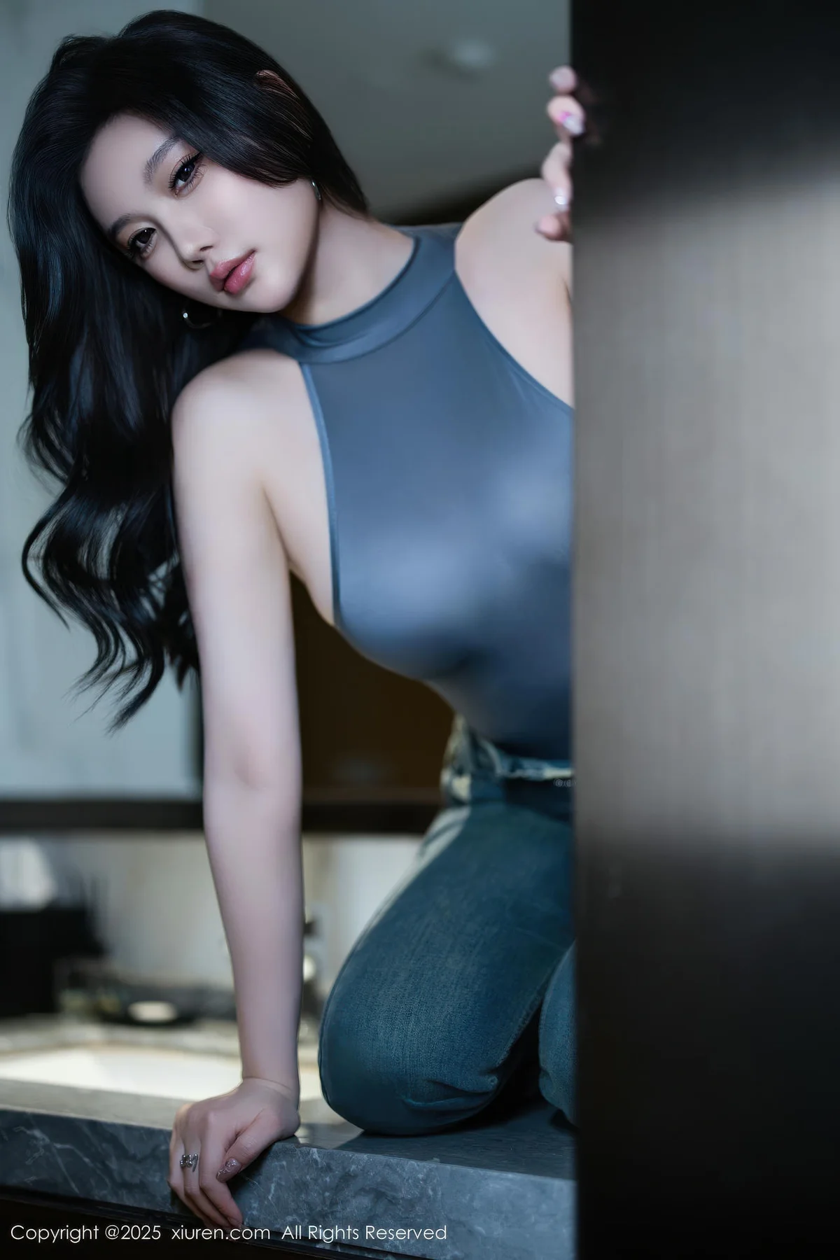 XiuRen 秀人 No.10952 CHENCHEN 灰色服饰牛仔裤 - 30